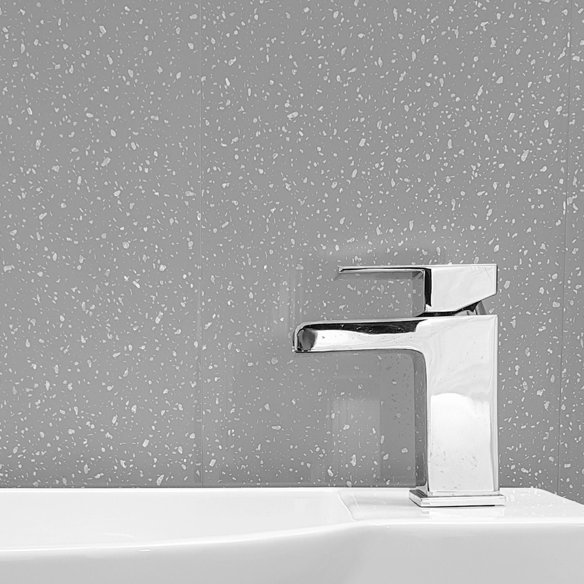 Grey Sparkle 10mm Bathroom Cladding Shower Wall Panels
