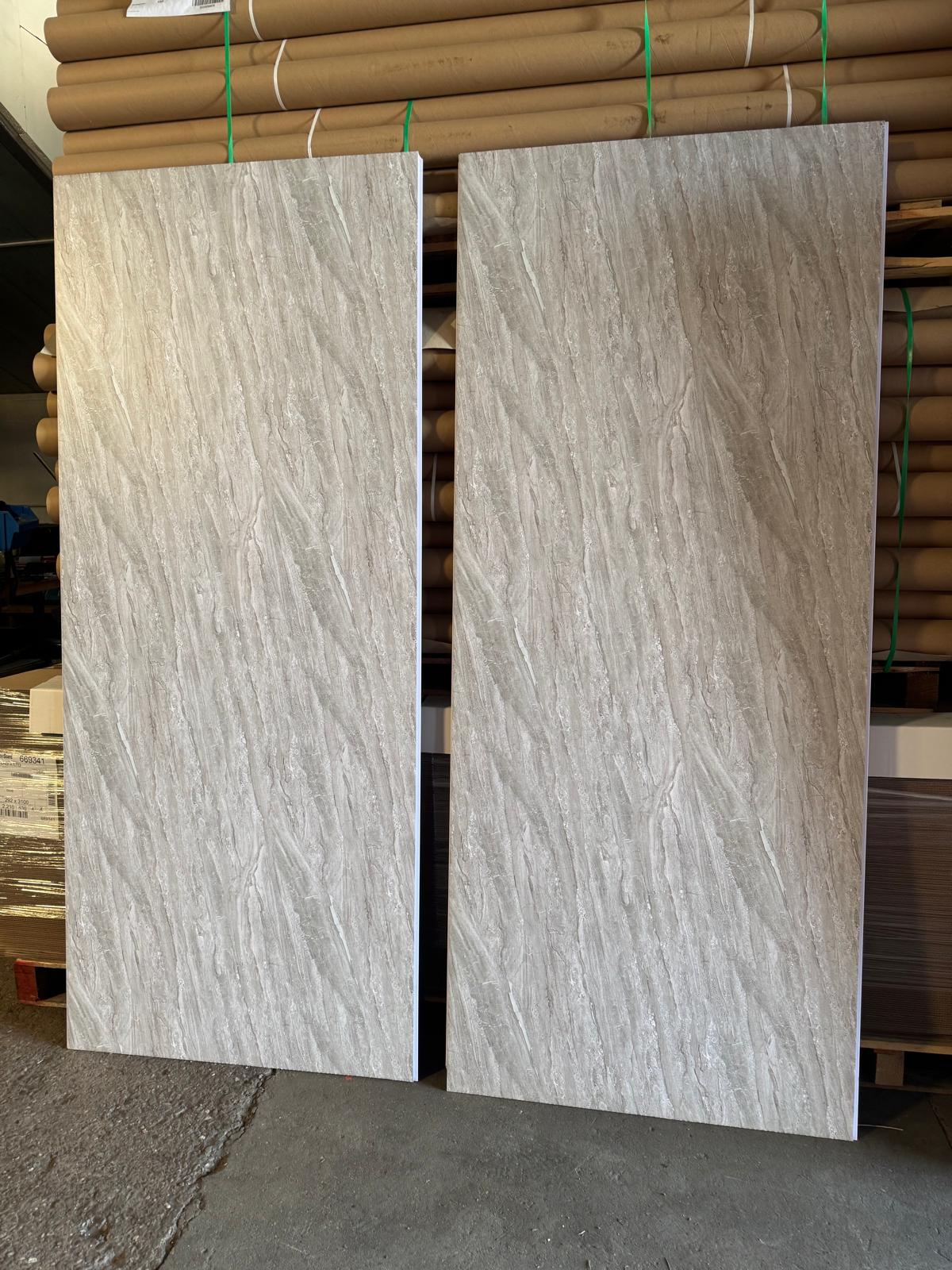 Grey Natural Sandstone 10mm Bathroom Cladding Wall Panels Minor Damage