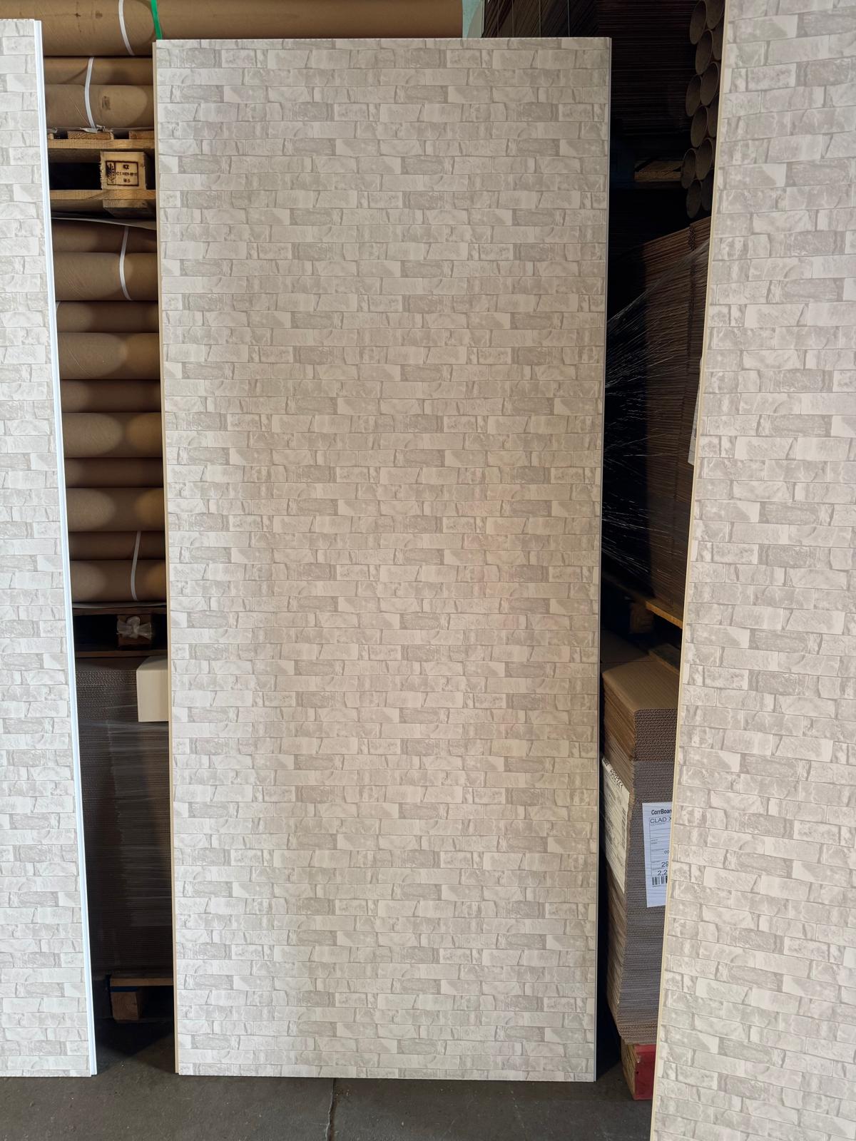 Polished White Grey Brick 10mm Bathroom Cladding PVC Shower Panels Factory second