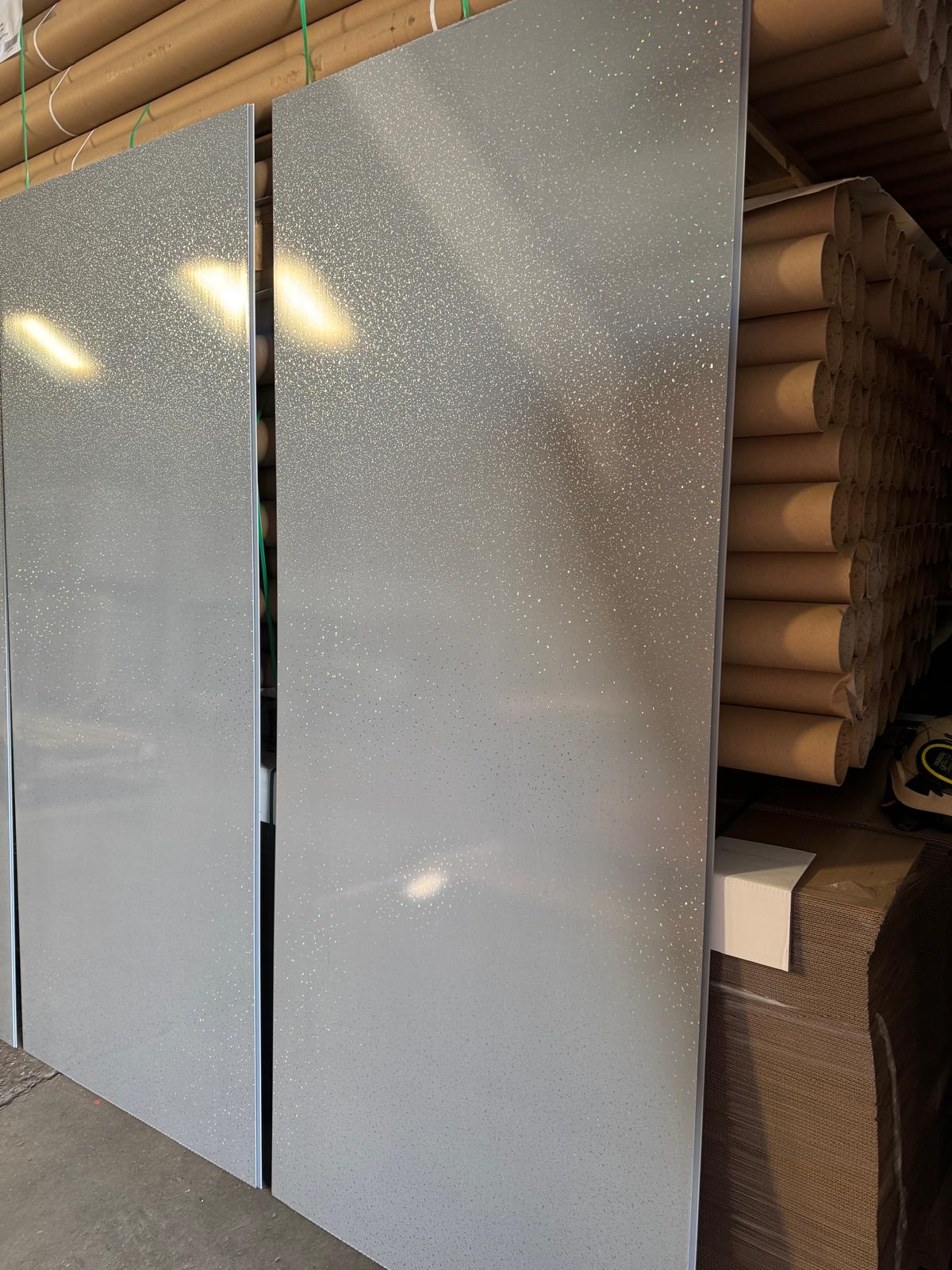 Grey Sparkle 10mm Bathroom Cladding Shower Wall Panels Minor Damage