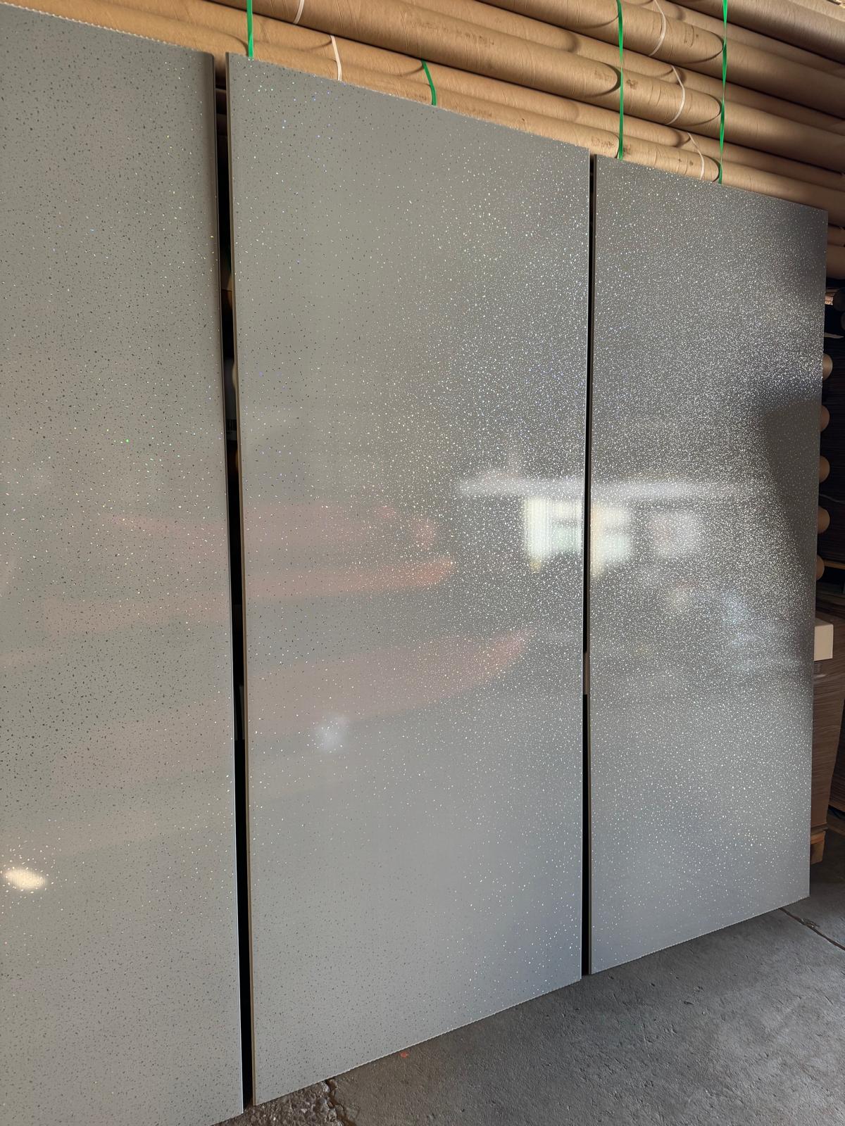 Grey Sparkle 10mm Bathroom Cladding Shower Wall Panels Minor Damage