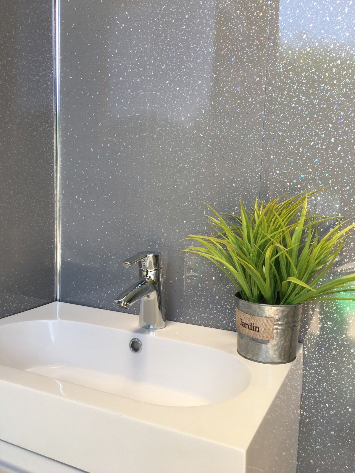 Grey Sparkle 10mm Bathroom Cladding Shower Wall Panels