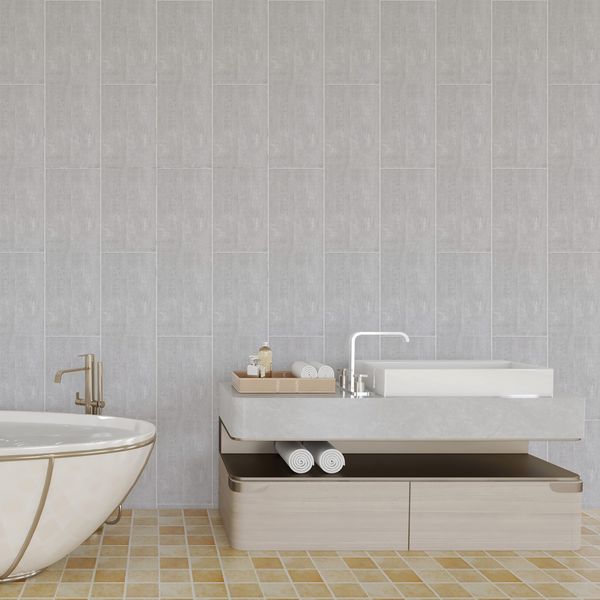 Arian Grey Stone Tile Effect 8mm Bathroom Wall Panels PVC Cladding - 0