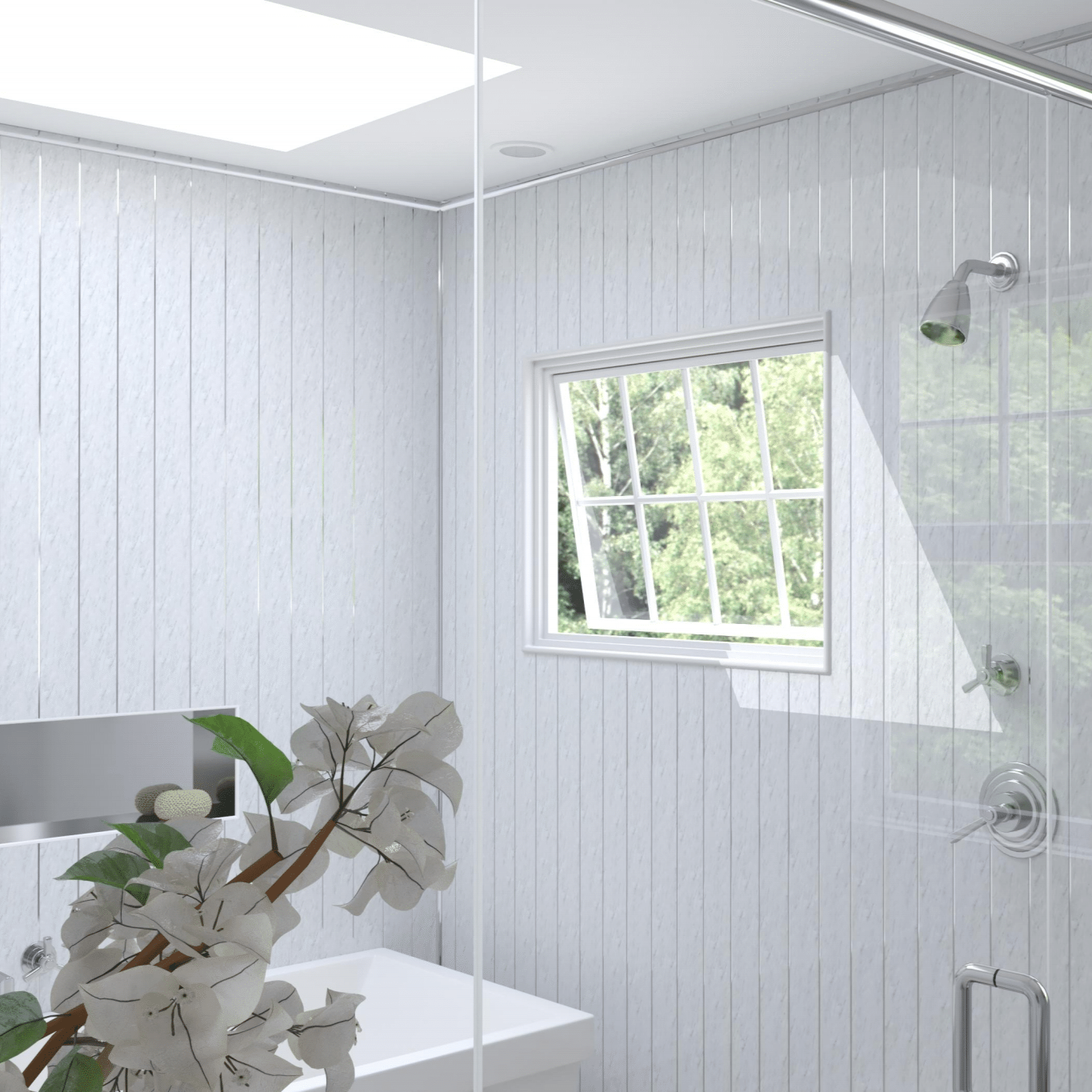 Light Grey Marble & Chrome 5mm PVC Panel