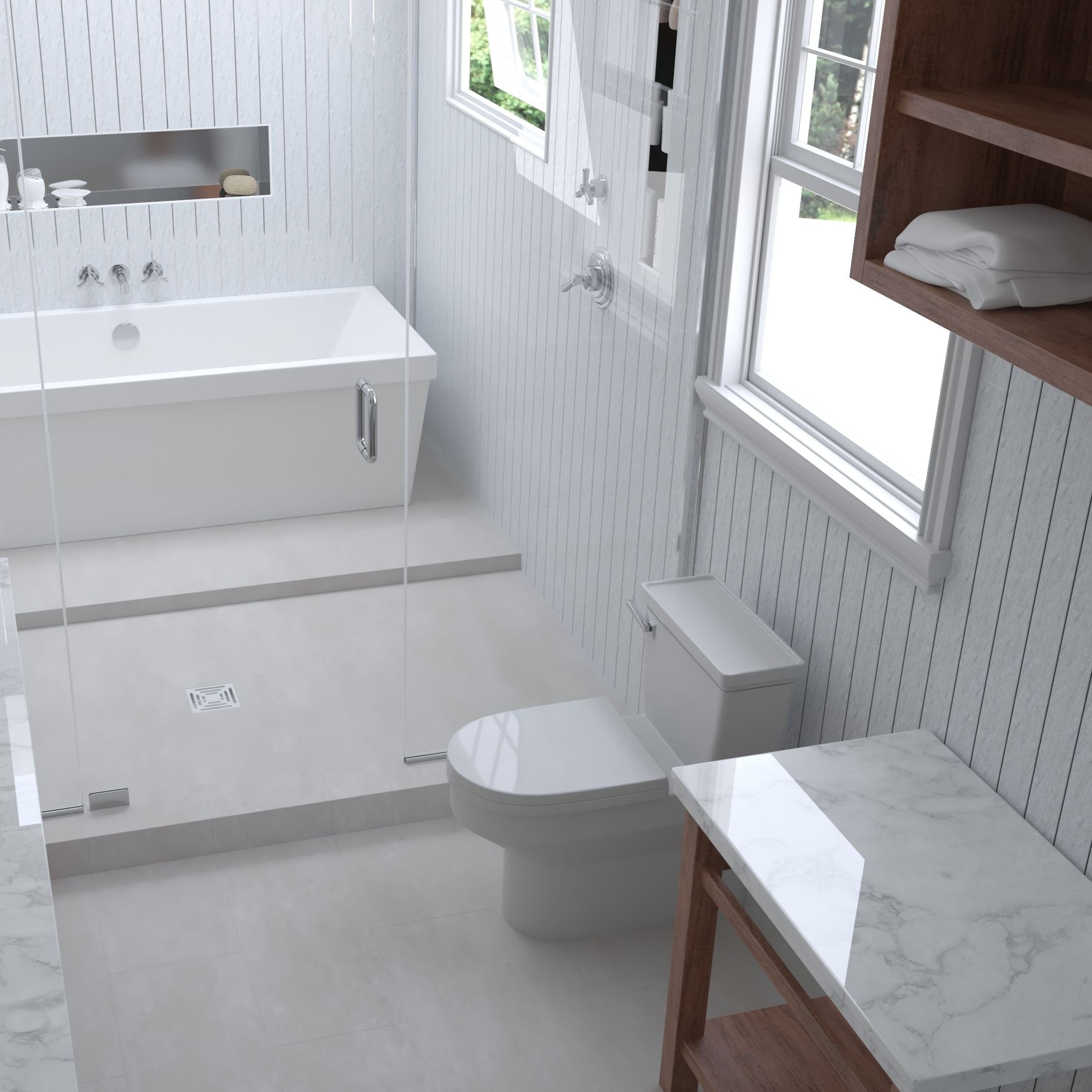 Light Grey Marble & Chrome 5mm PVC Panel