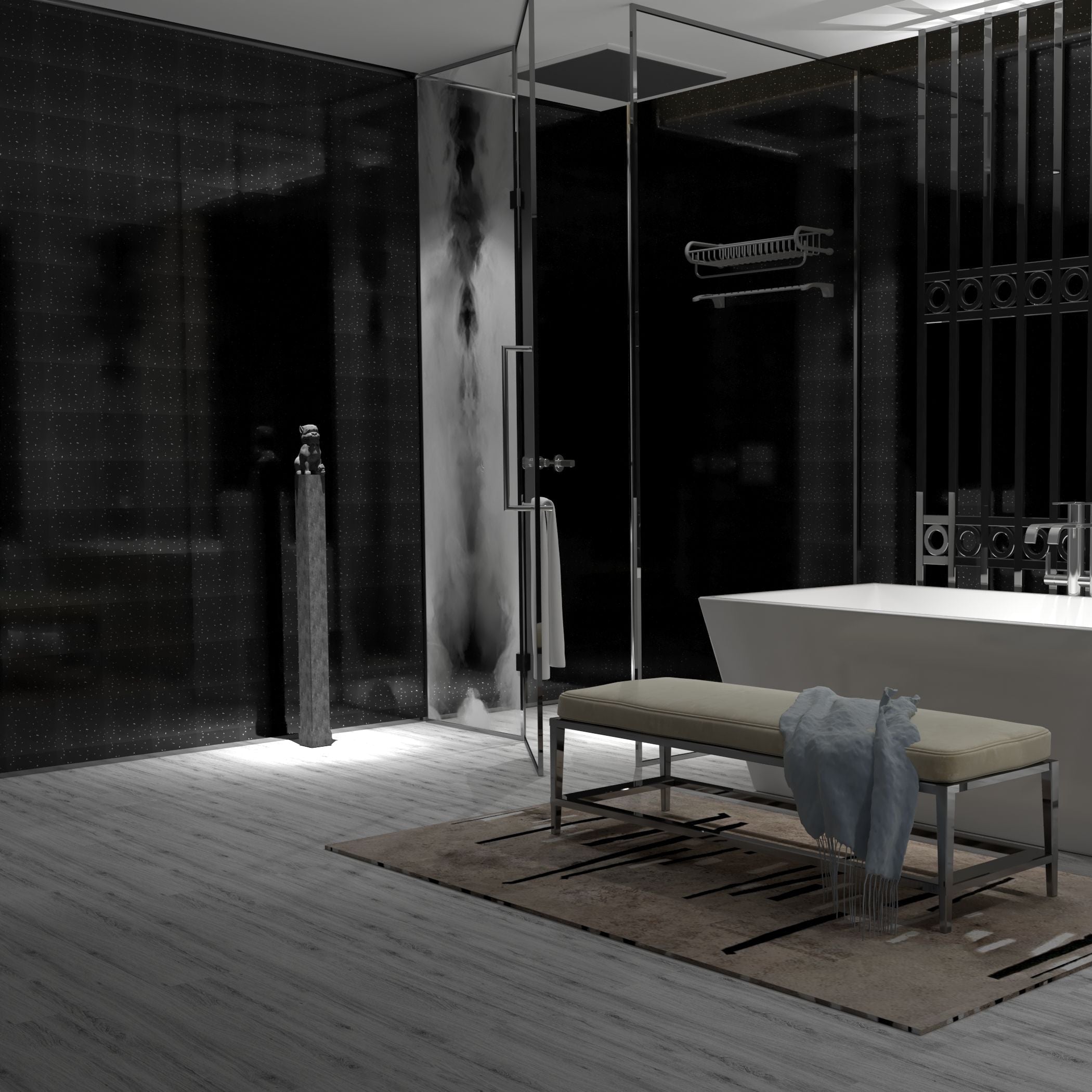 Black Sparkle 5mm PVC Cladding Panel