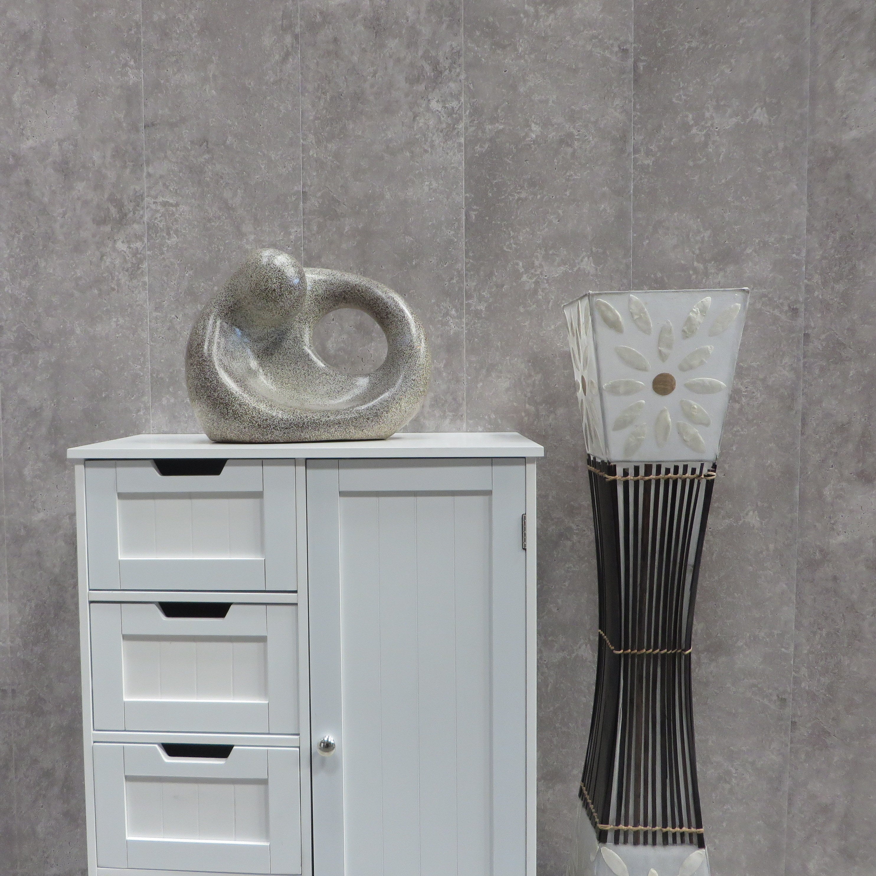 Sample of Concrete Grey 5mm Bathroom Cladding PVC Wall Panels