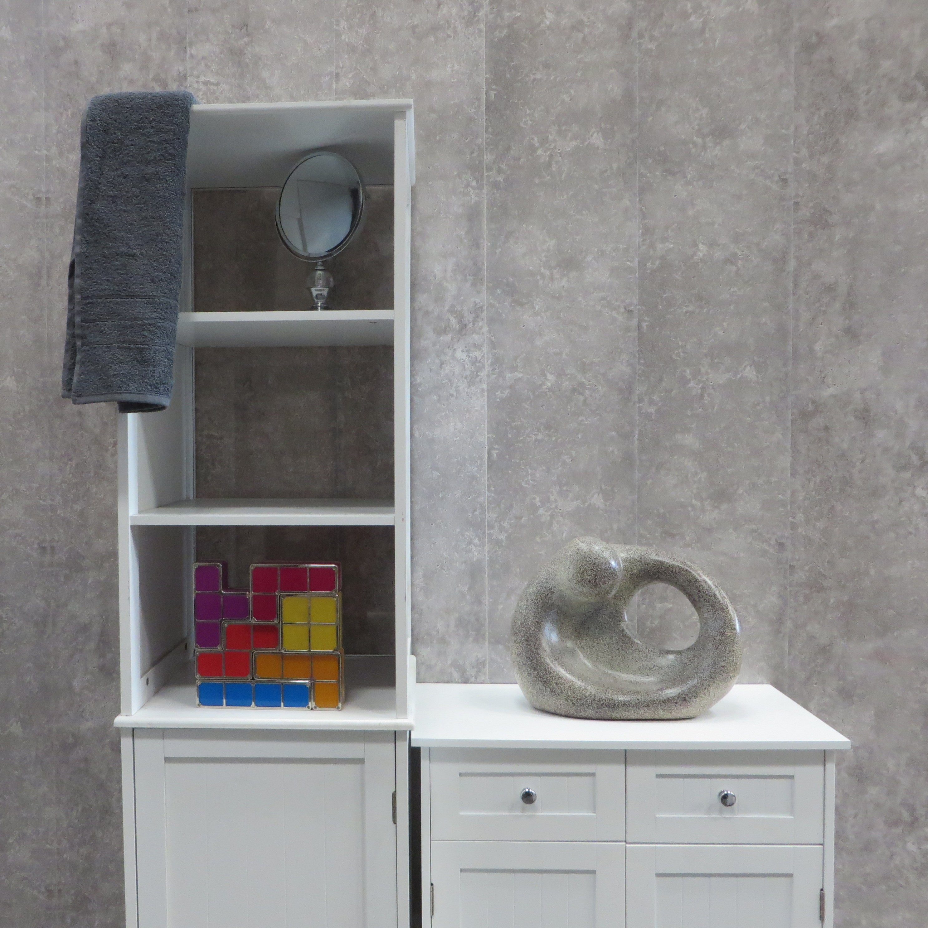 Sample of Concrete Grey 5mm Bathroom Cladding PVC Wall Panels