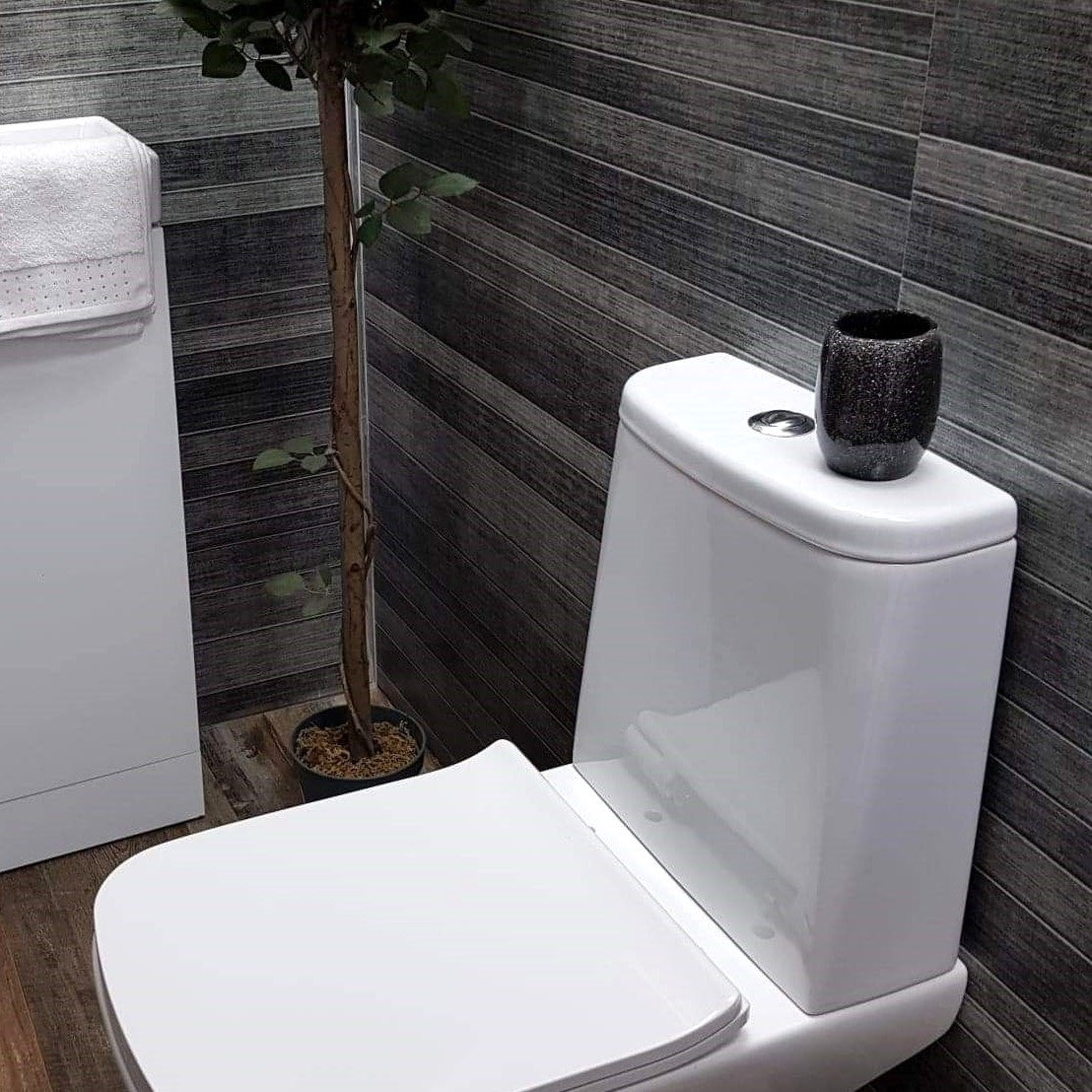 Dark Grey Small Tile 10mm Bathroom Cladding Shower Wall Panels