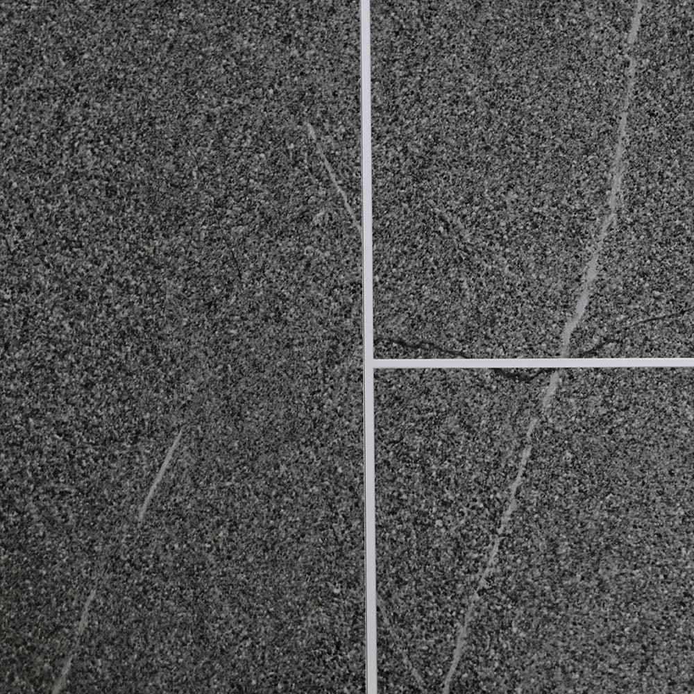 Grey Granite Tile Groove 8mm Bathroom Cladding PVC Wall Panels
