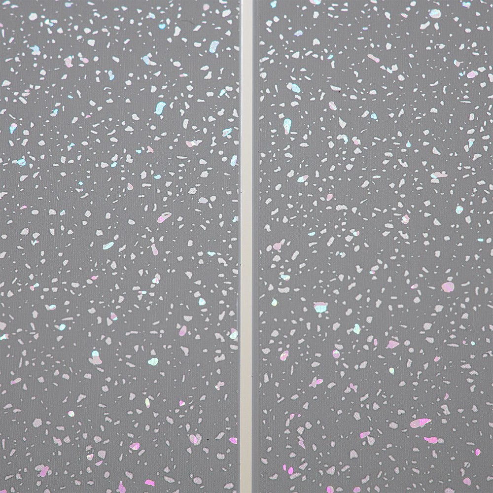 Grey Sparkle & Chrome 5mm Bathroom Wall Panels PVC Cladding