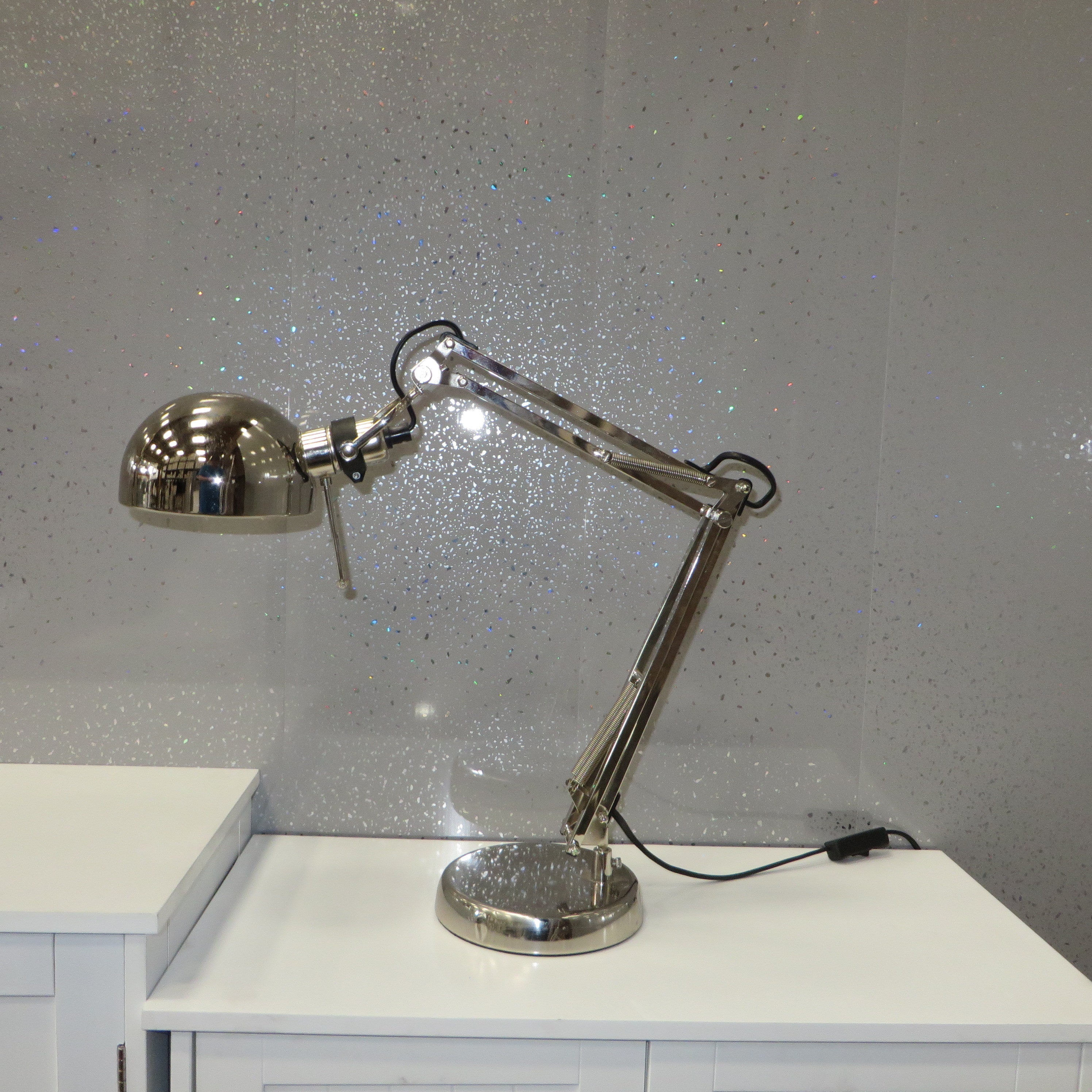 Sample of Grey Sparkle 5mm Bathroom Cladding Wet Wall Panels