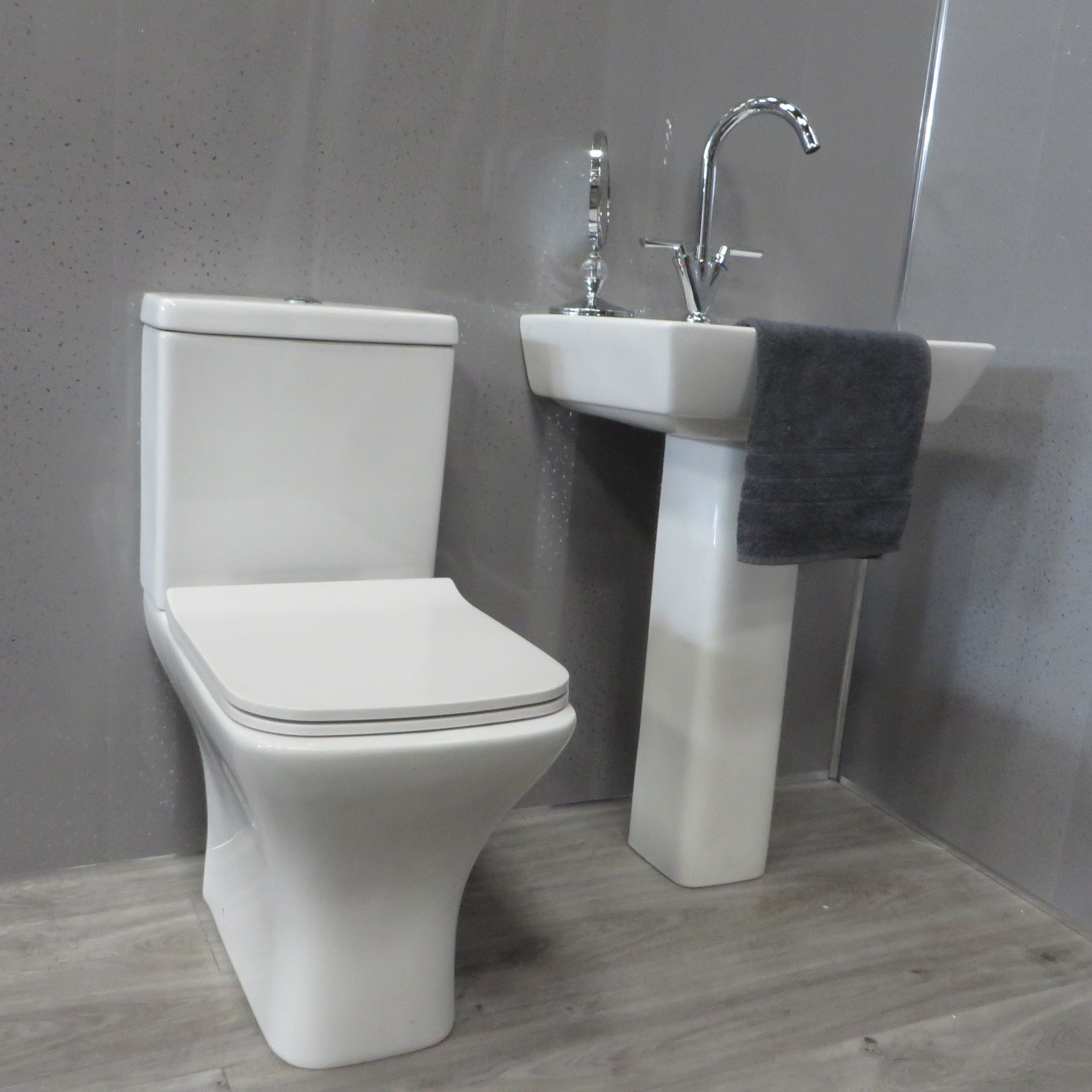 Sample of Grey Sparkle 5mm Bathroom Cladding Wet Wall Panels