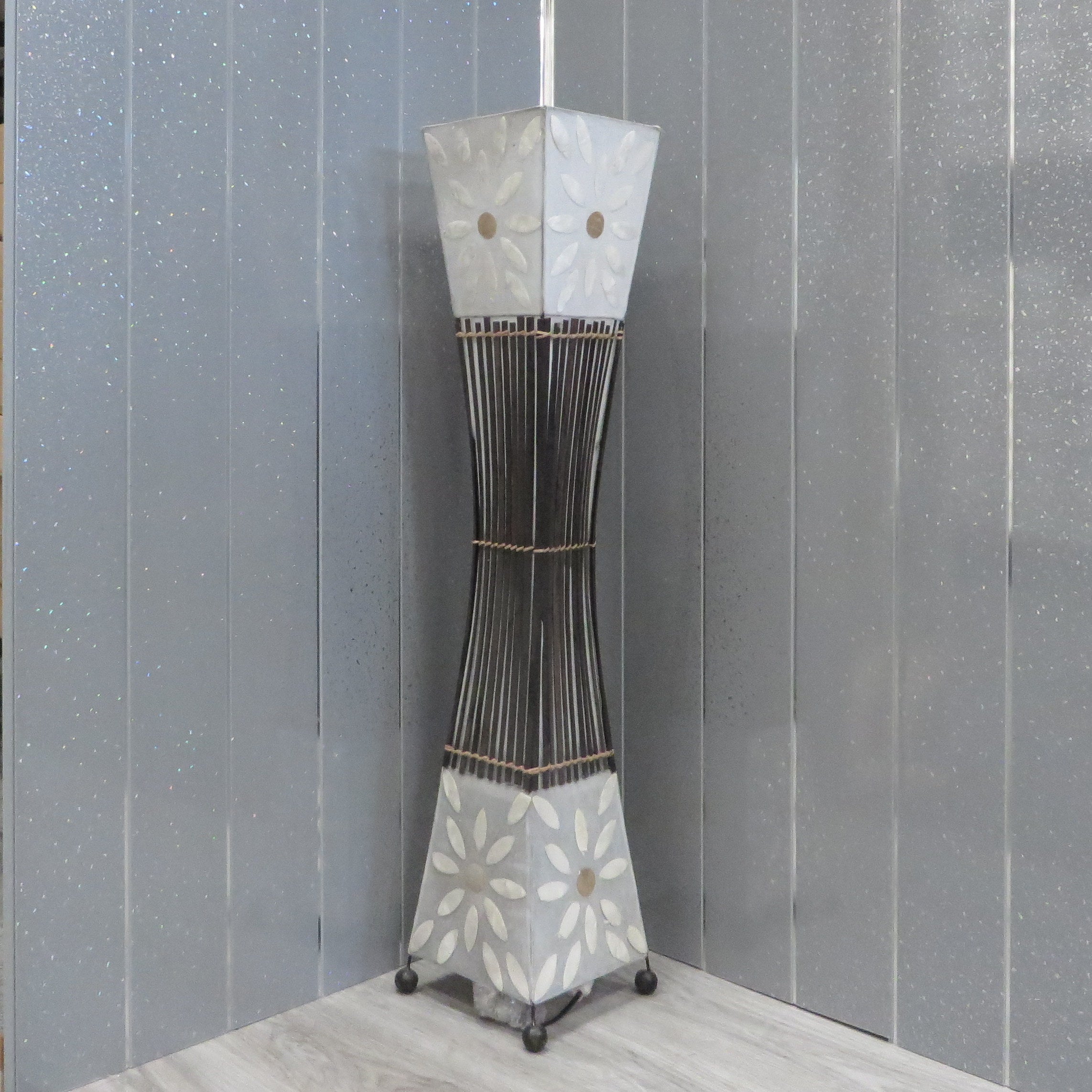 Sample of Grey Sparkle & Chrome 5mm Bathroom Wall Panels PVC Cladding