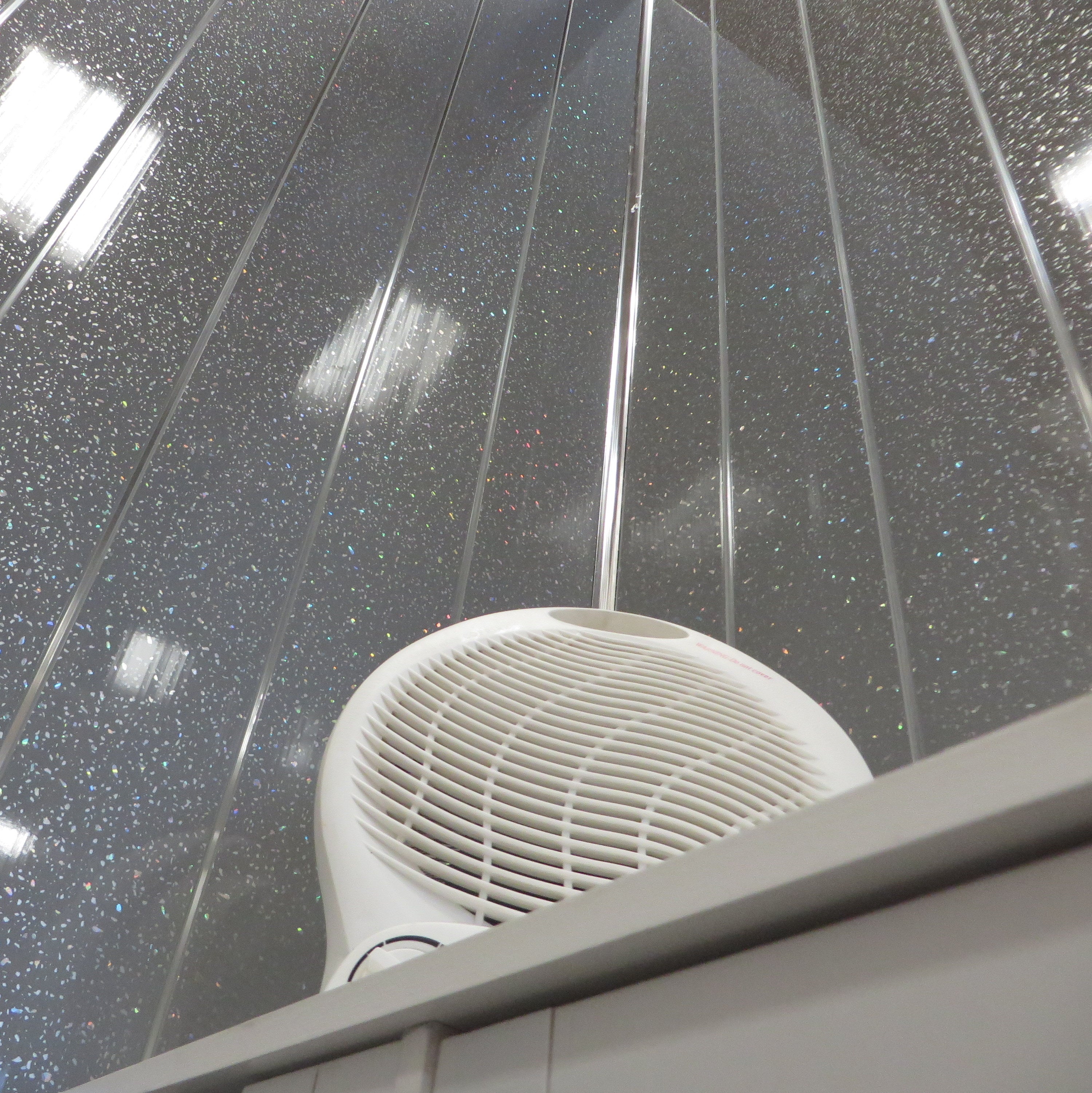 Sample of Grey Sparkle & Chrome 5mm Bathroom Wall Panels PVC Cladding