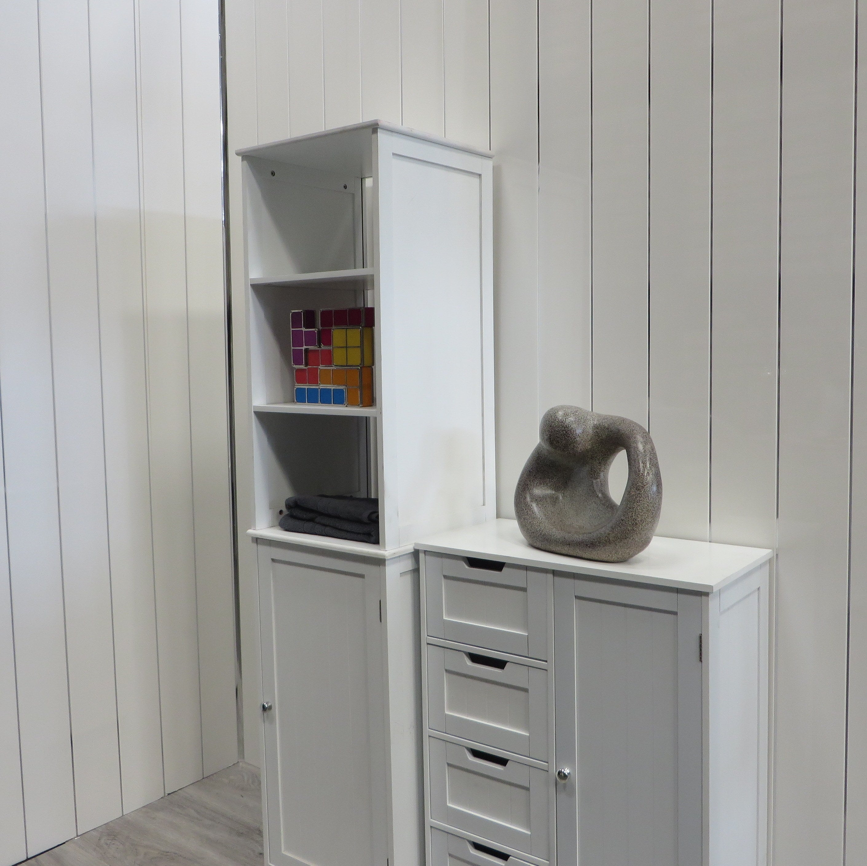 Gloss White & Chrome 5mm PVC Cladding Panel