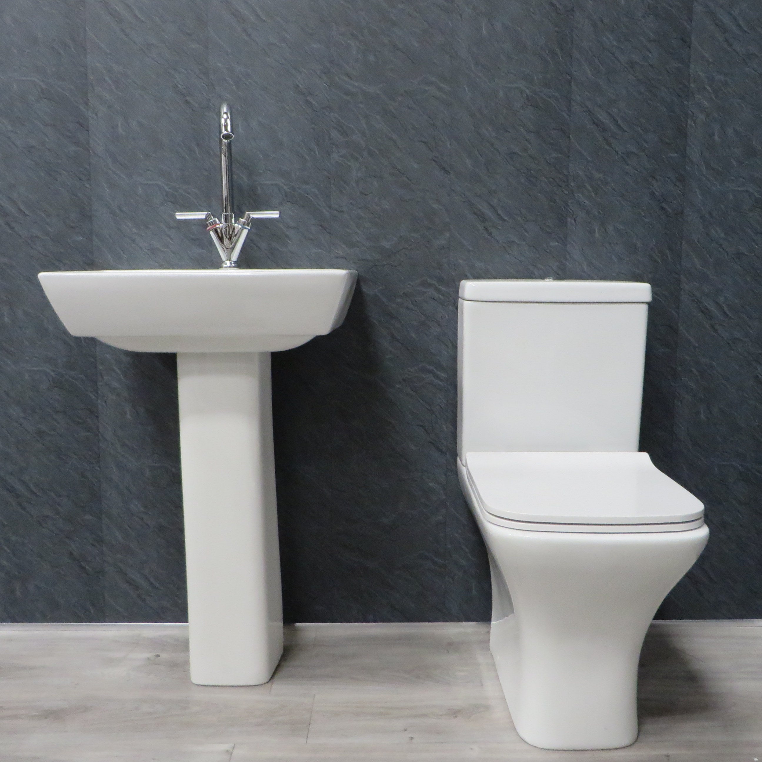 Sample of Hewn Slate 5mm Bathroom Wall Panels PVC Cladding