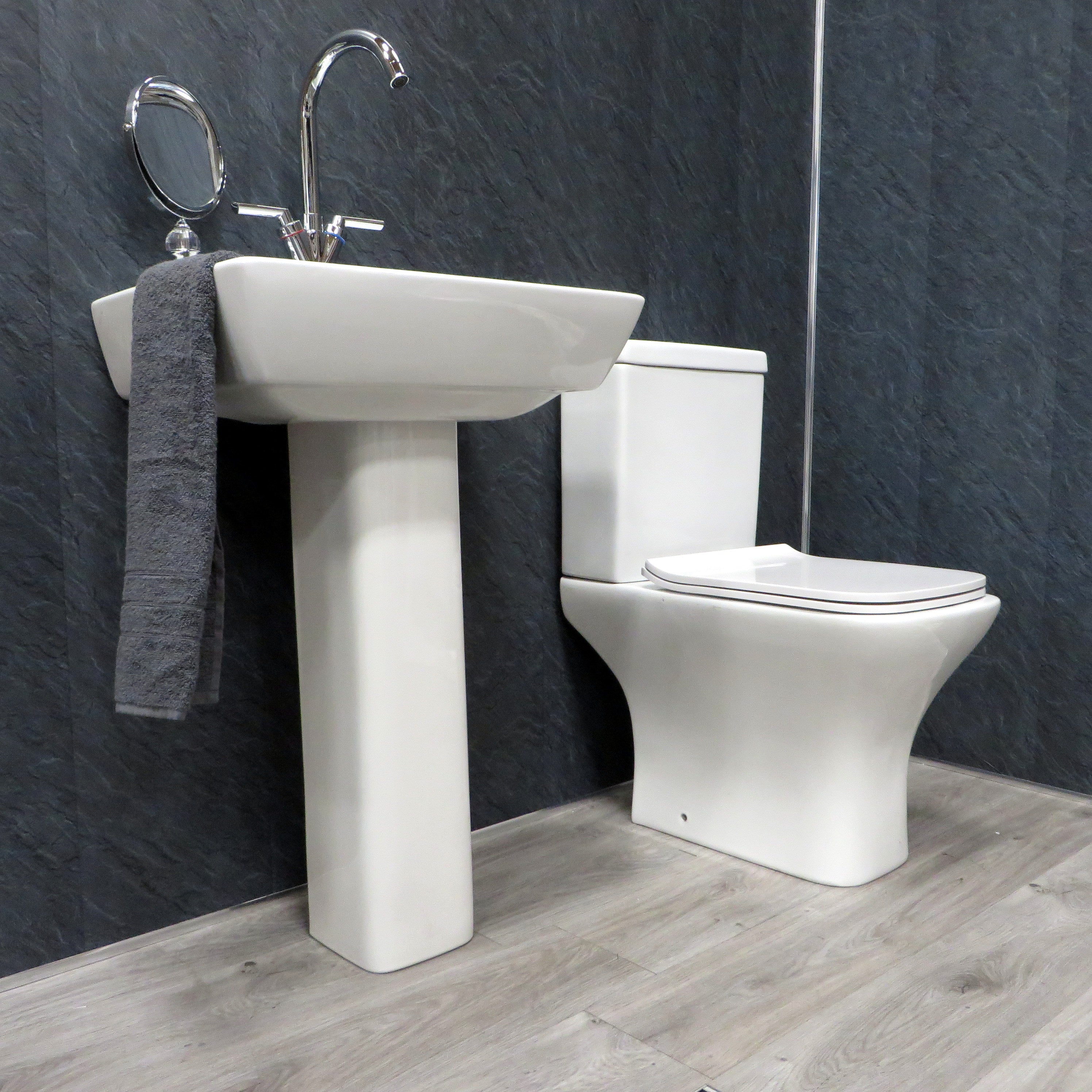 Sample of Hewn Slate 5mm Bathroom Wall Panels PVC Cladding