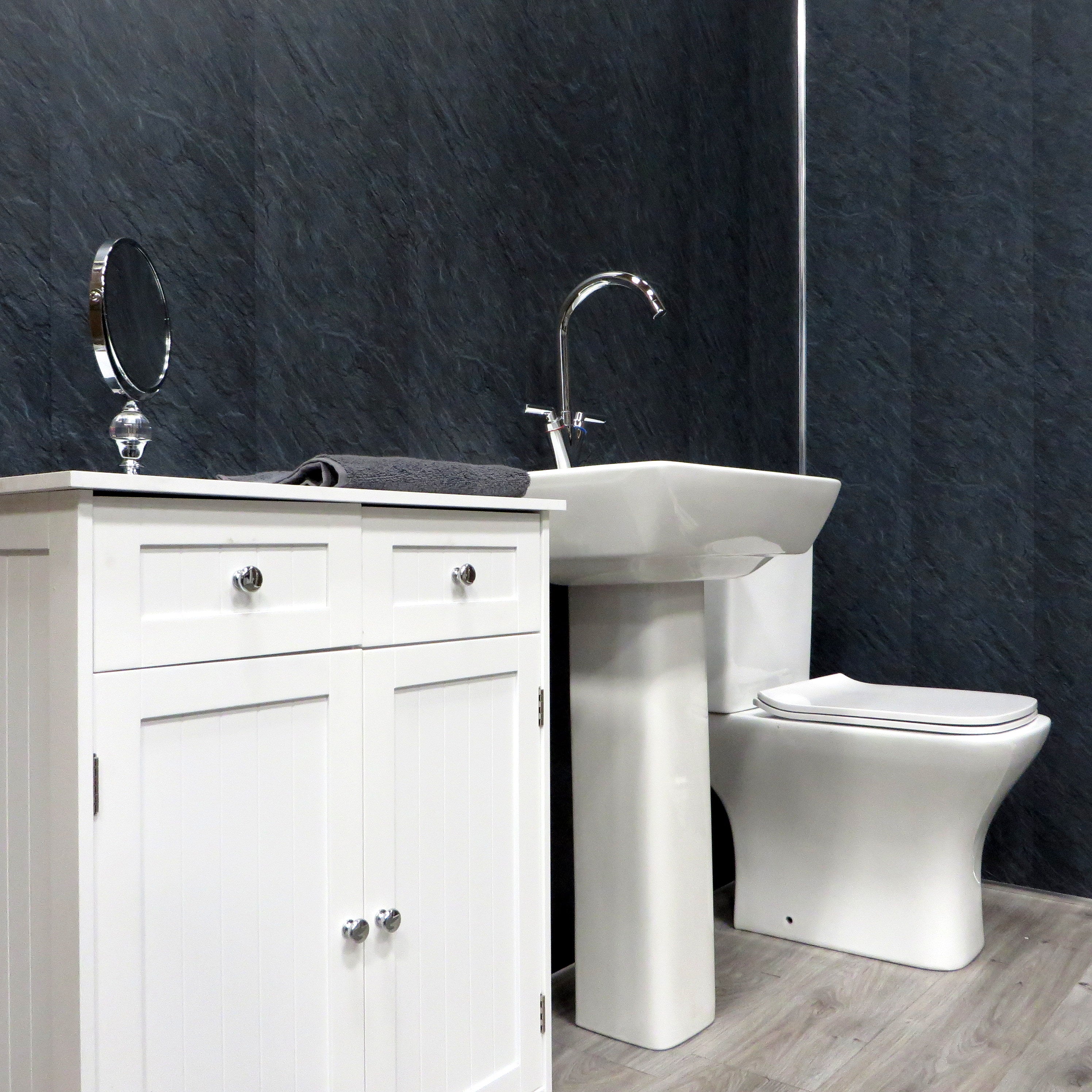 Sample of Hewn Slate 5mm Bathroom Wall Panels PVC Cladding