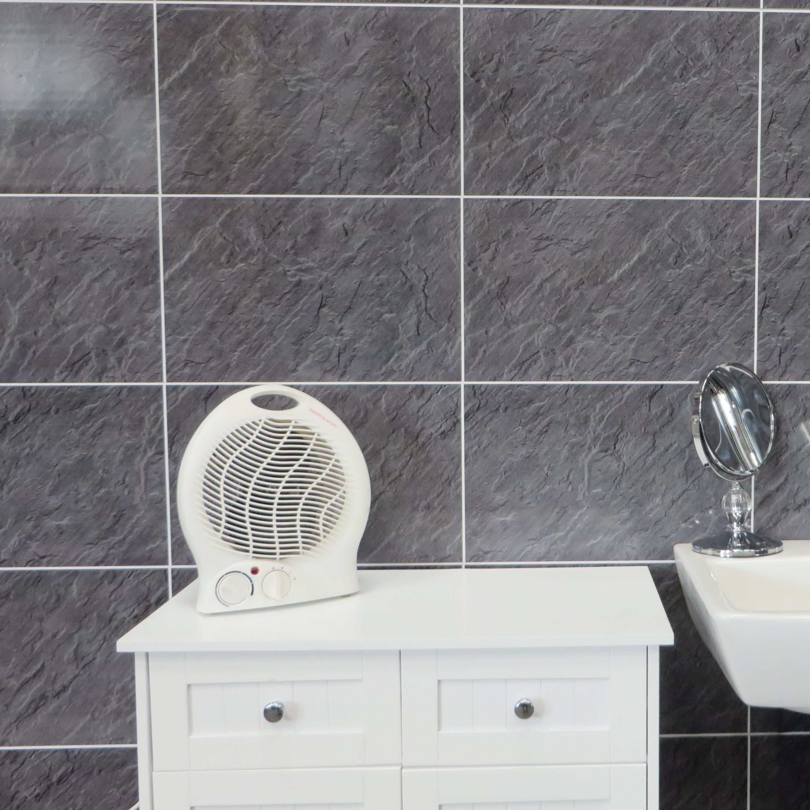 Sample of Hewn Slate Tile Groove 8mm Bathroom Cladding Wet Wall Panels