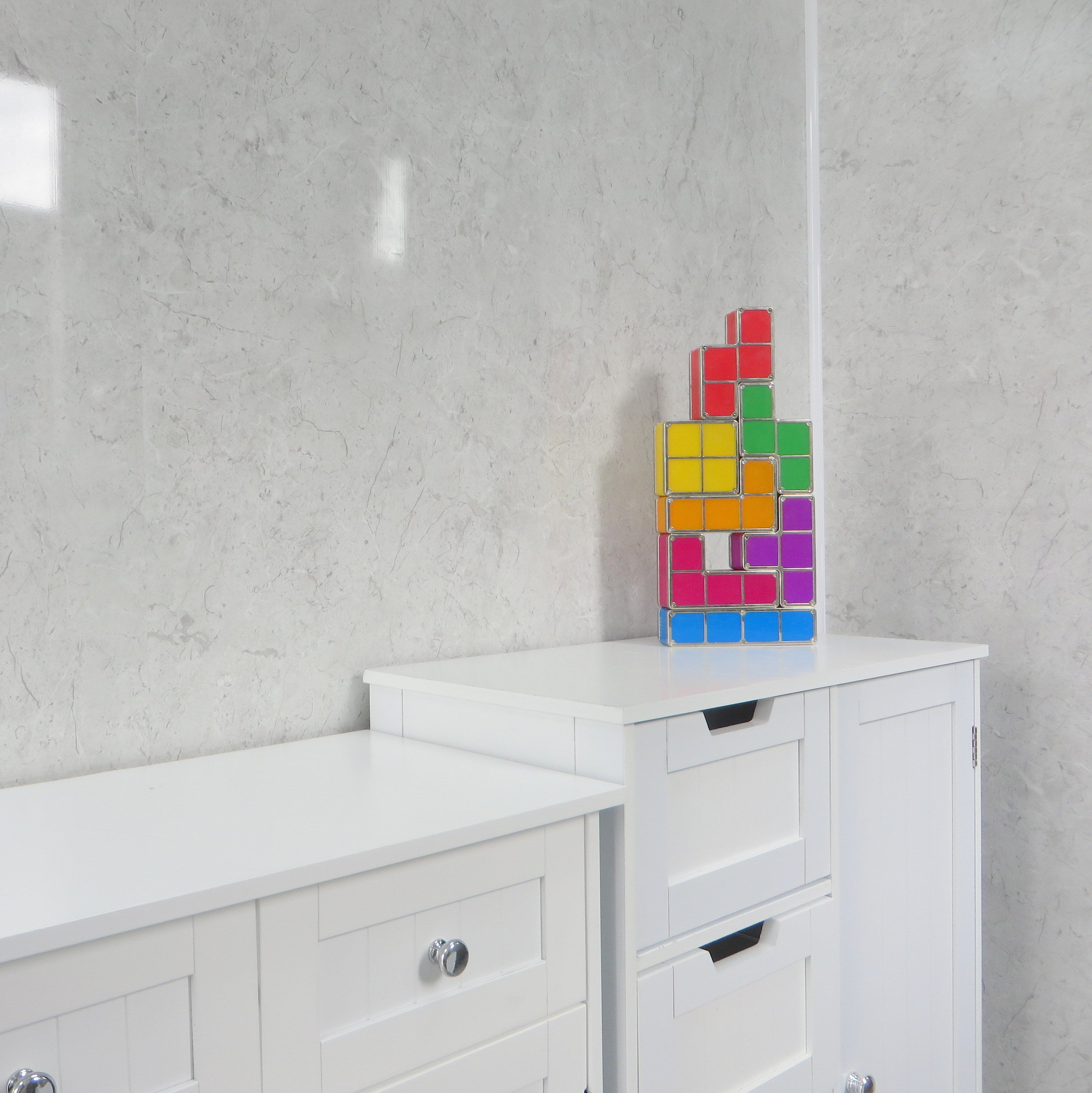 White Alabaster Marble 10mm Bathroom Cladding Shower Wall Panels