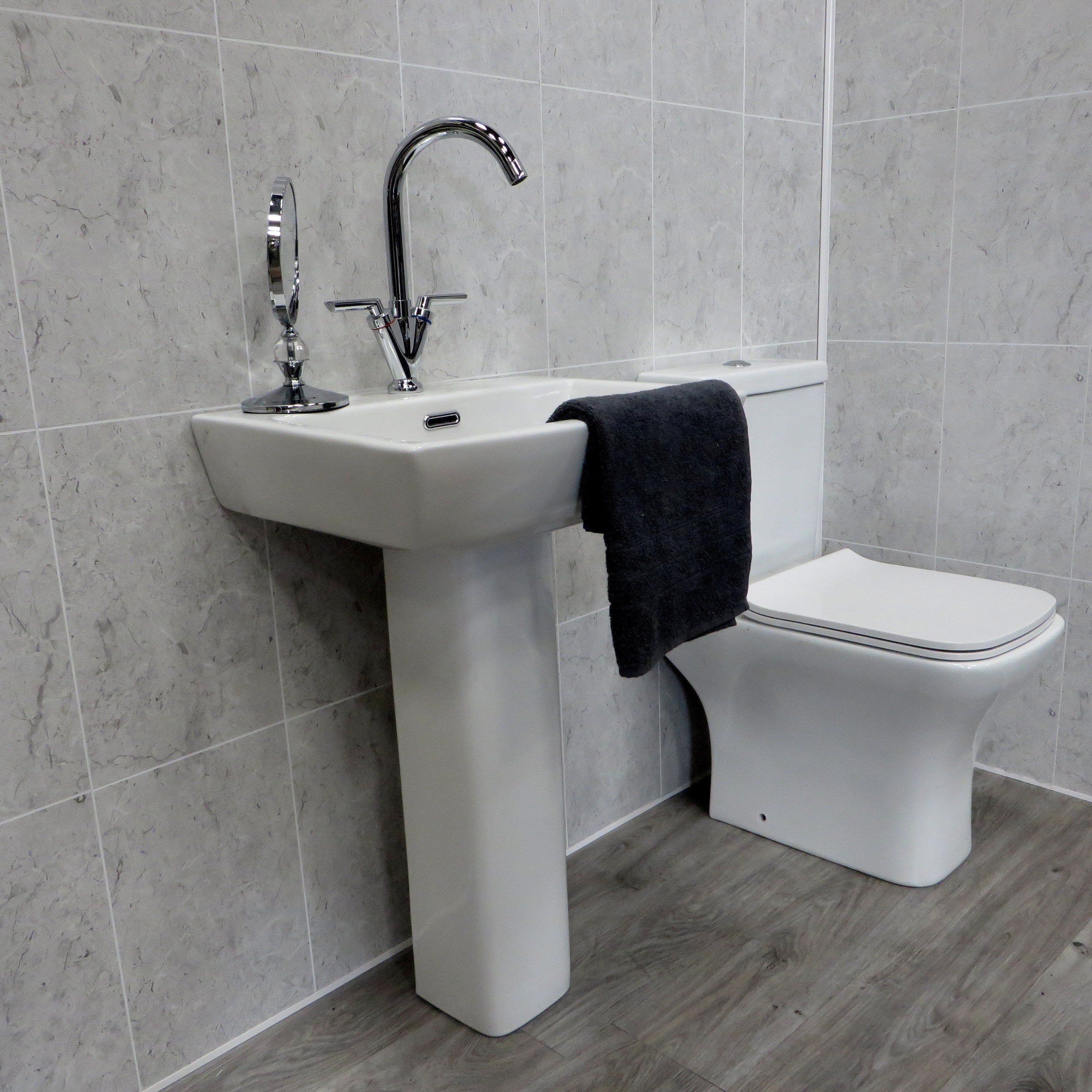White Alabaster Tile Groove 8mm PVC Panels