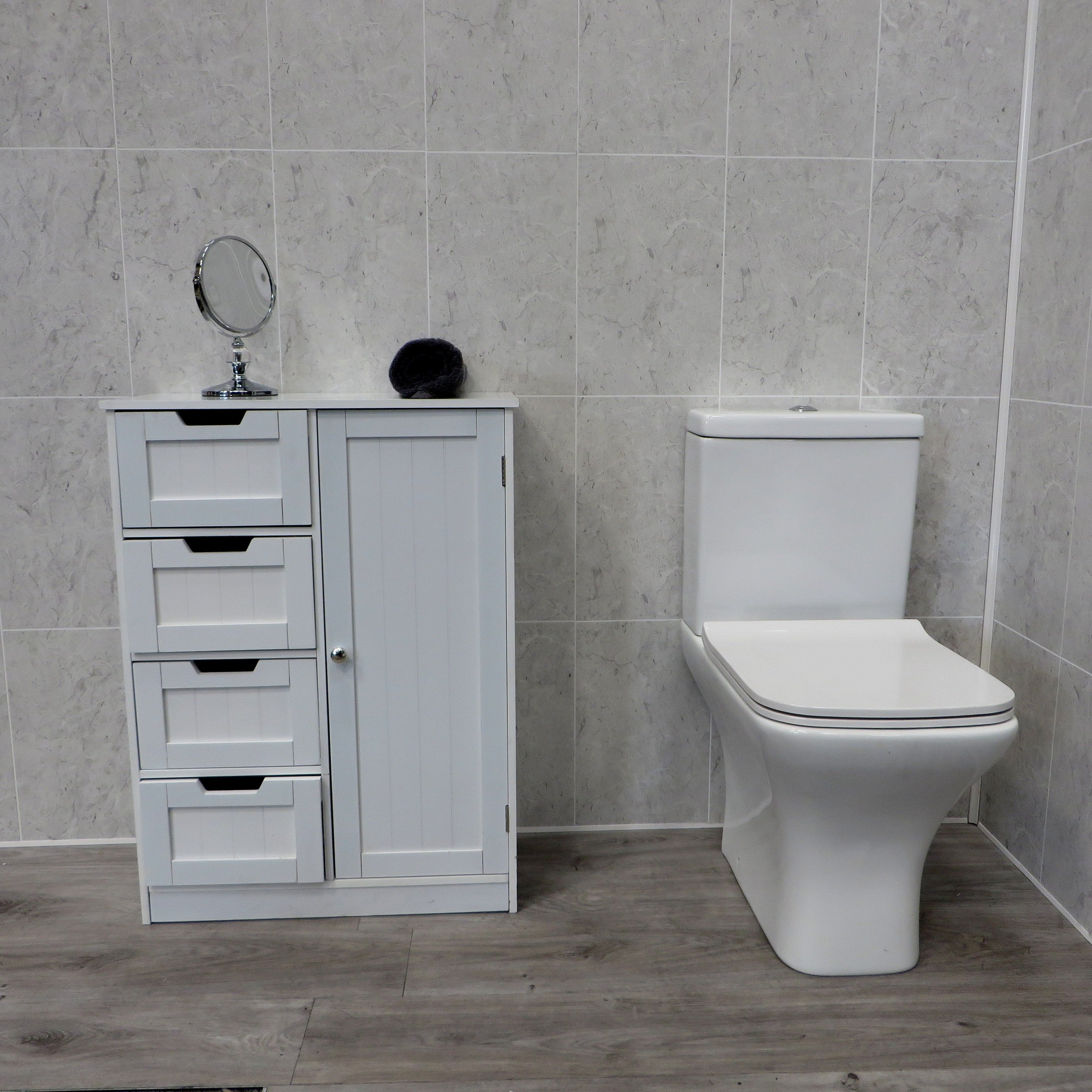 White Alabaster Tile Groove 8mm PVC Panels