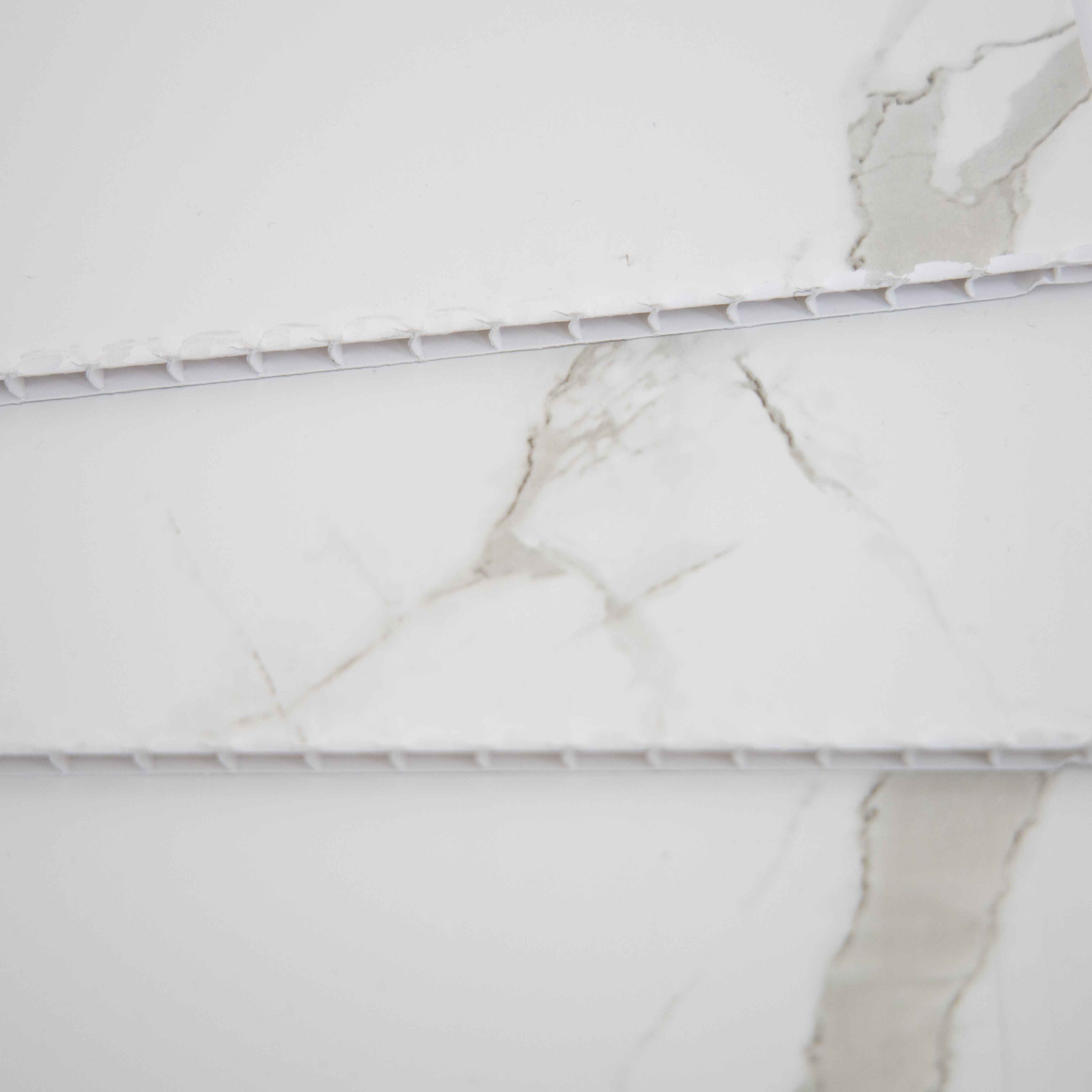 White Marble 5mm Bathroom Wall Panels Ceiling Cladding