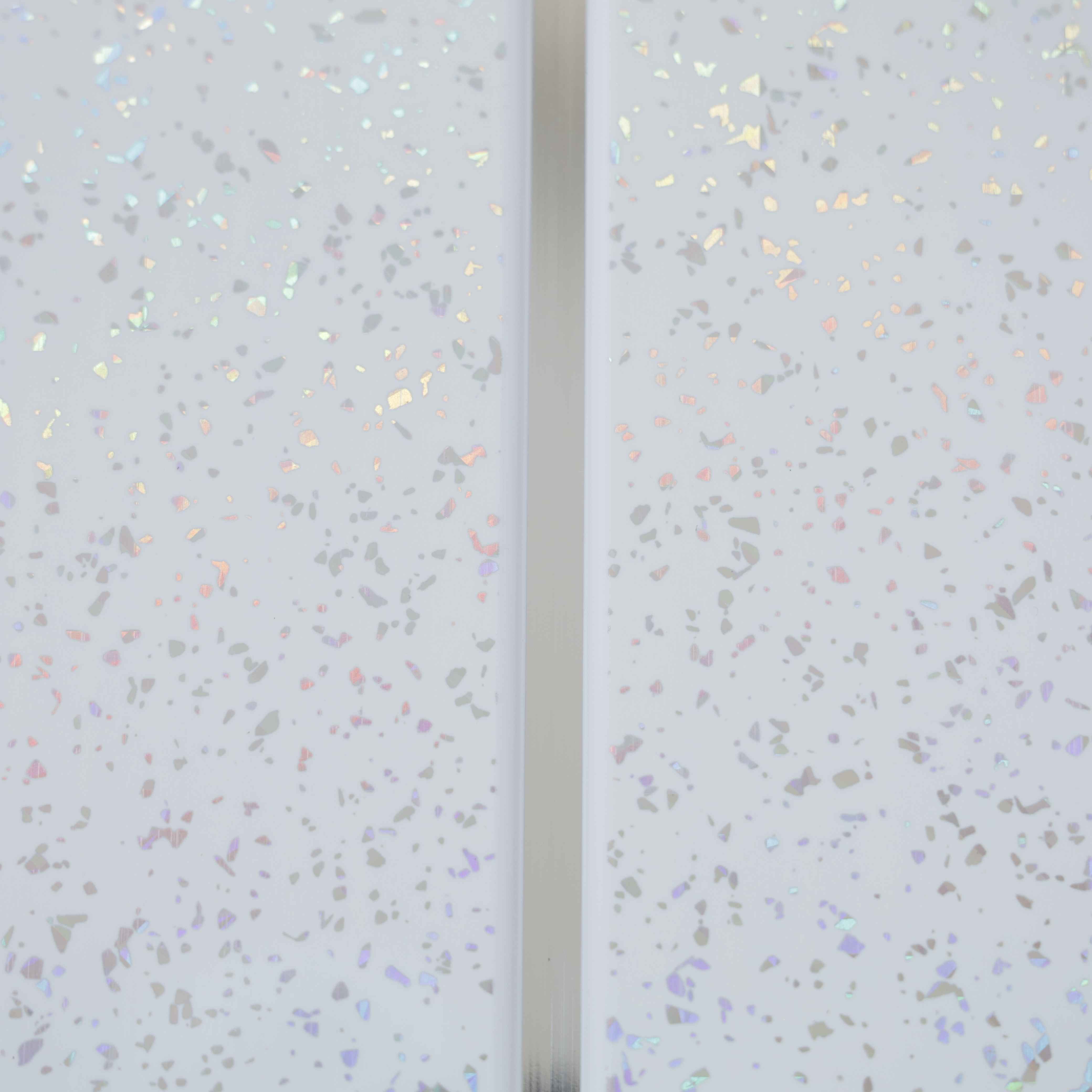 White Sparkle & Chrome 8mm Bathroom Cladding Wet Wall Panels