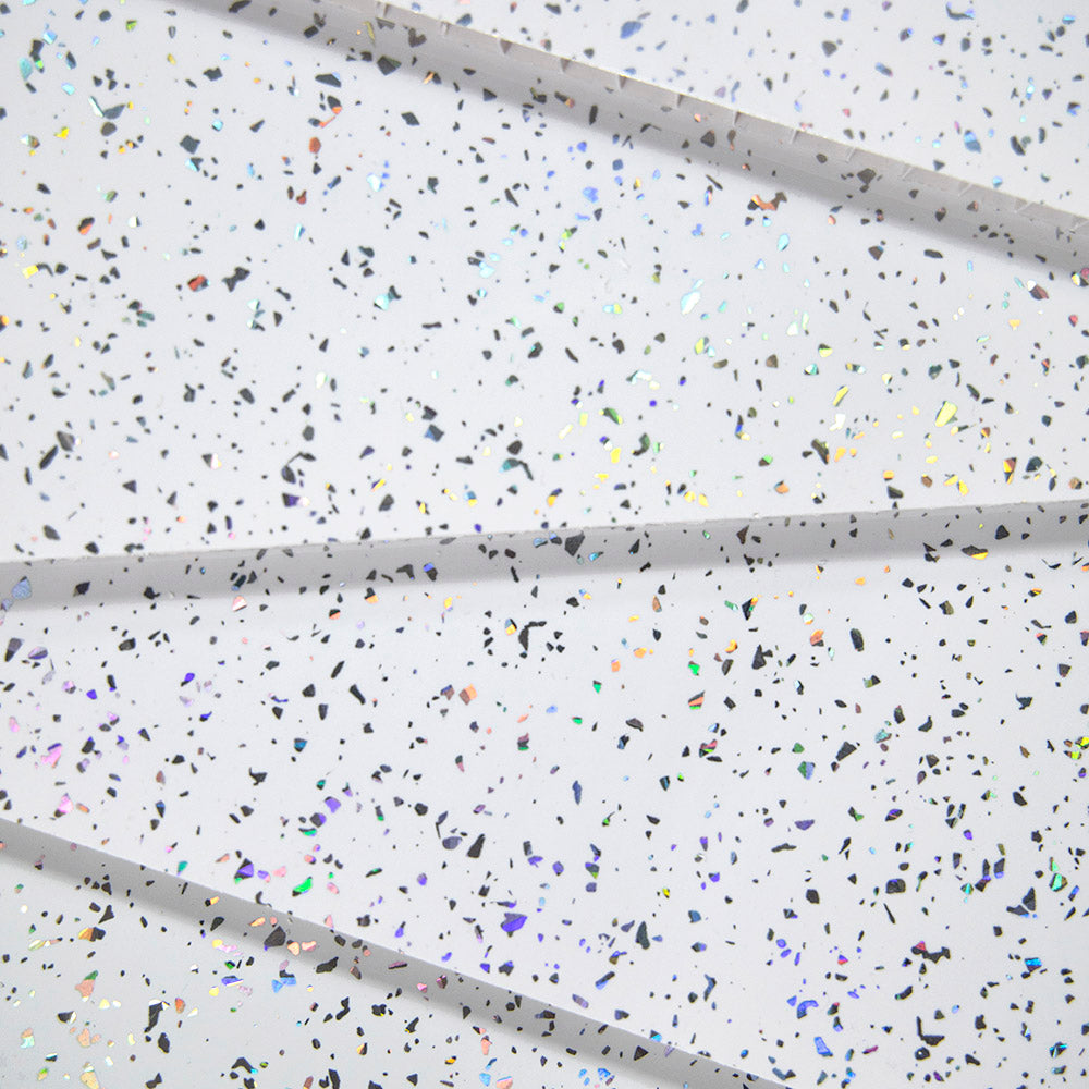 Sample of White Sparkle 5mm Bathroom Wall Panels Ceiling Cladding