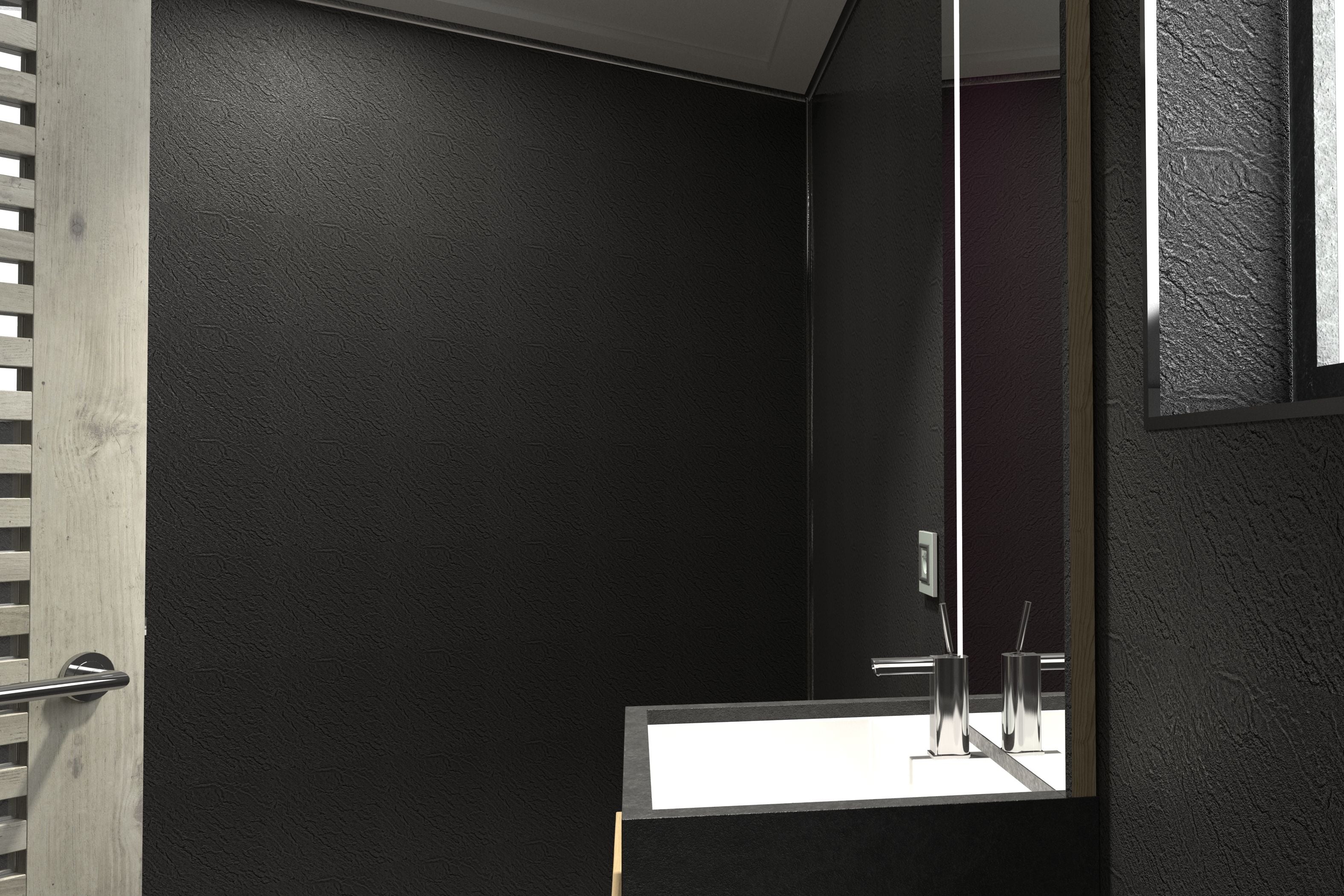 Hewn Slate Wet Wall Panels Black Panels | Cladding World