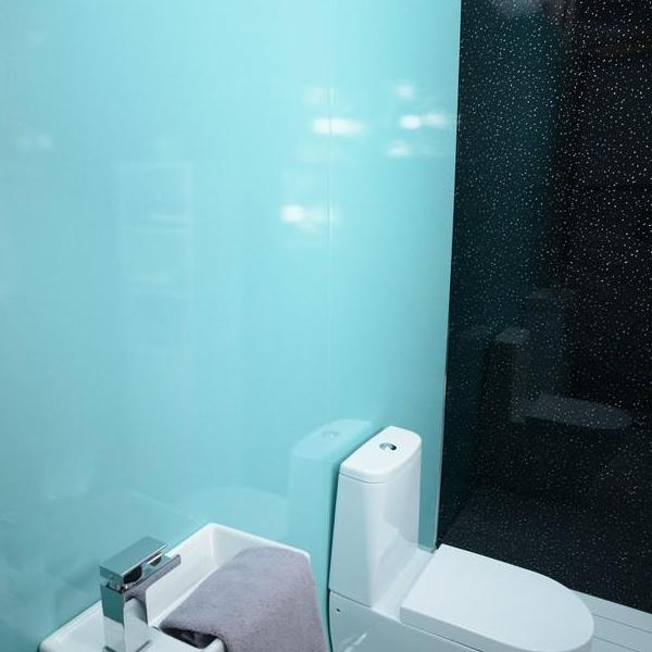 Sample of Blue Shimmer 10mm Bathroom Cladding Shower Wall Panels