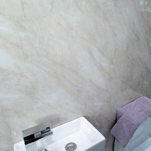 Beige Marble 10mm Bathroom Cladding Shower Wall Panels