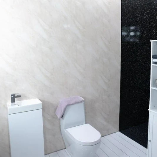 Beige Marble 10mm Bathroom Cladding Shower Wall Panels