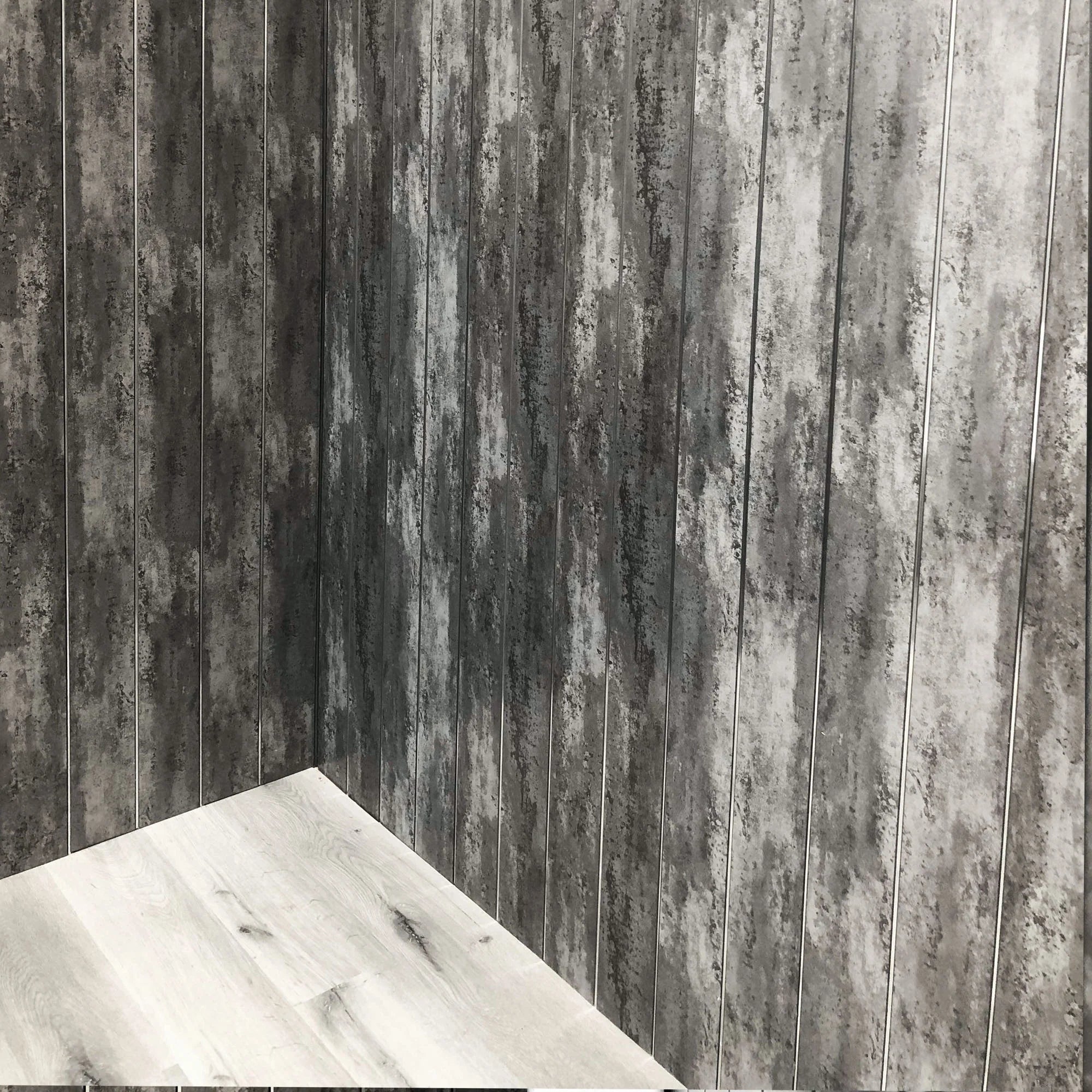 Sample of Anthracite Mist & Chrome 5mm Bathroom Cladding PVC Wall Panels