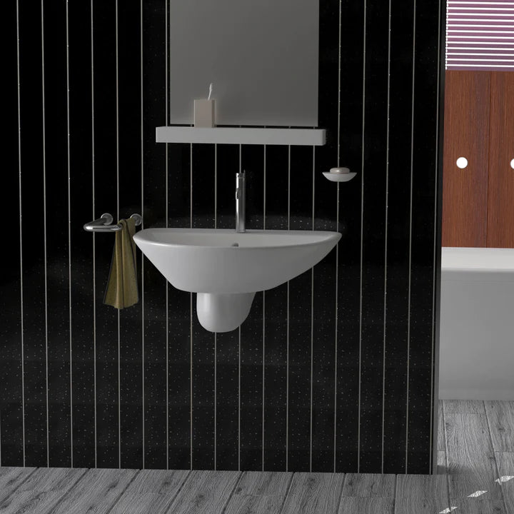 Sample of Black Sparkle & Chrome 5mm Bathroom Wall Panels PVC Cladding