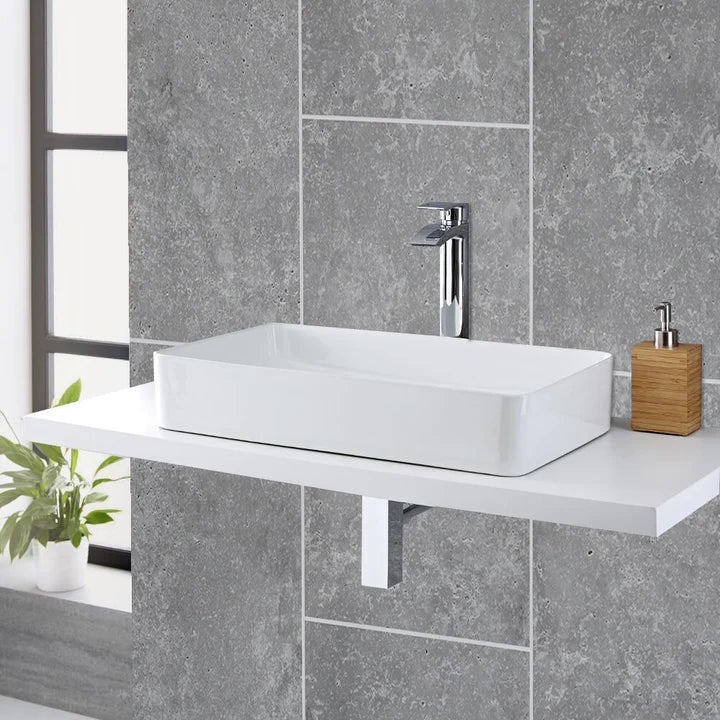 Sample of Concrete Grey Tile Groove 8mm Bathroom Cladding Wet Wall Panels - 0