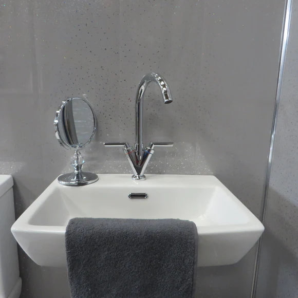 10 x Grey Sparkle PVC Bathroom Cladding Panels
