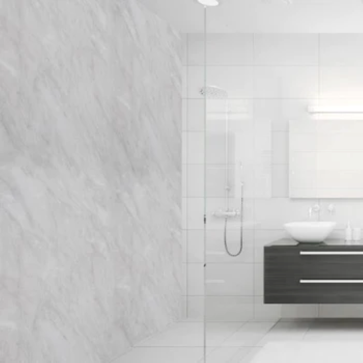 Sample of Grey Marble 5mm Bathroom Cladding Wet Wall Panels - 0