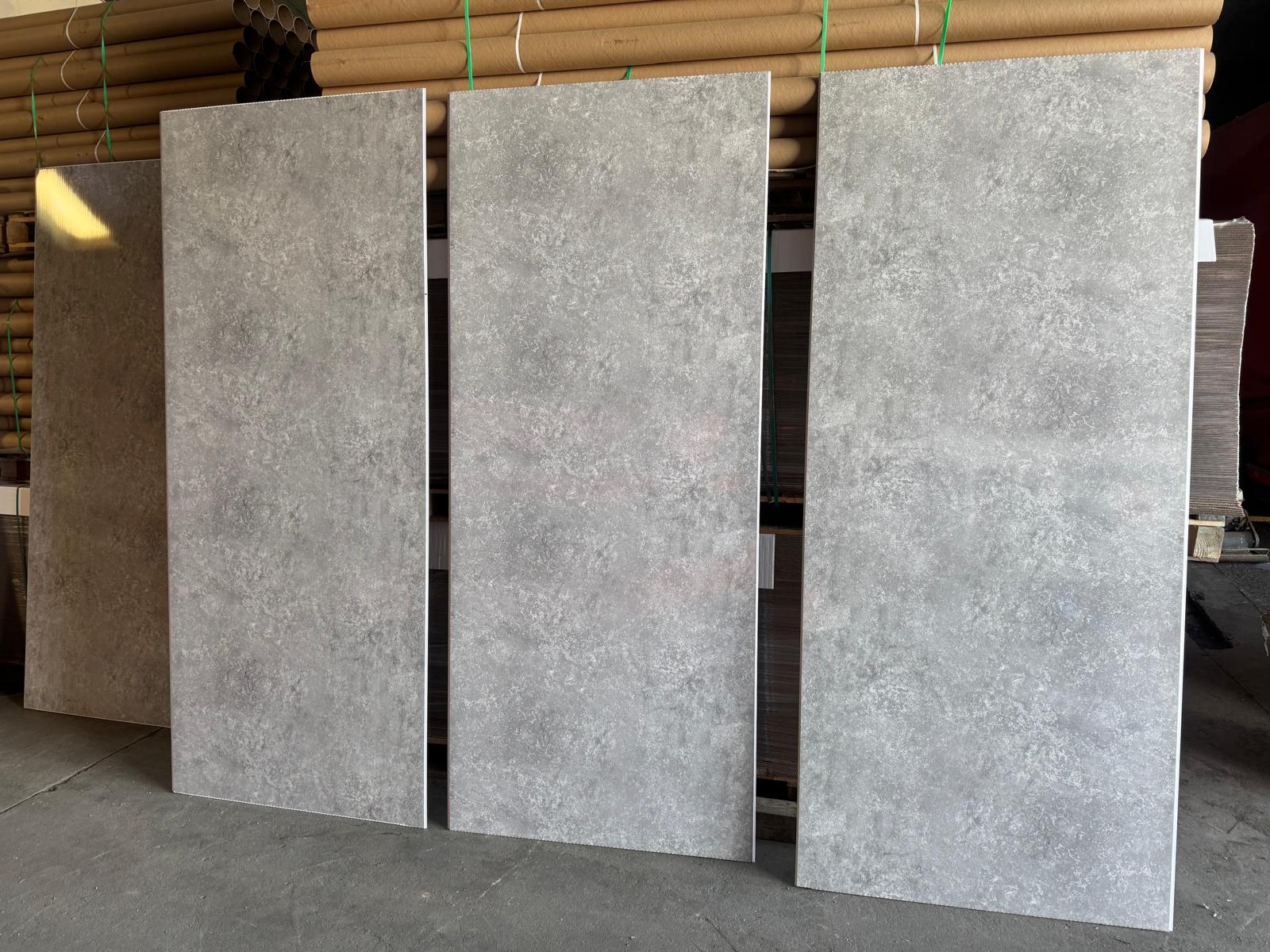 Concrete Grey 10mm Bathroom Cladding PVC Panels Factory Seconds