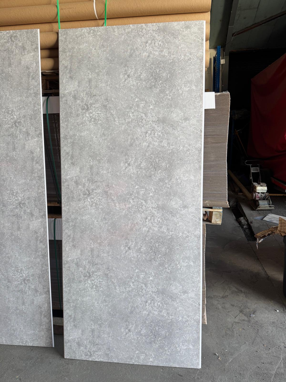 Concrete Grey 10mm Bathroom Cladding PVC Panels Factory Seconds