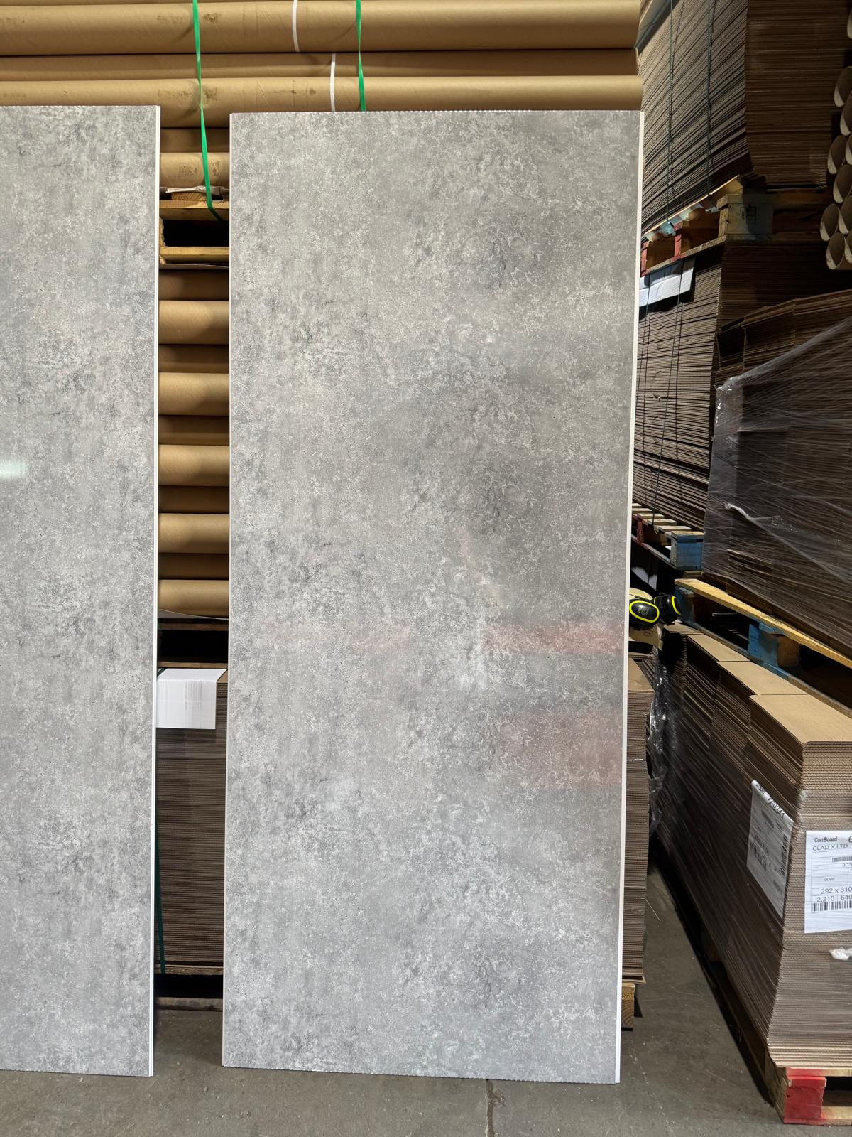 Concrete Grey 10mm Bathroom Cladding PVC Panels Factory Seconds