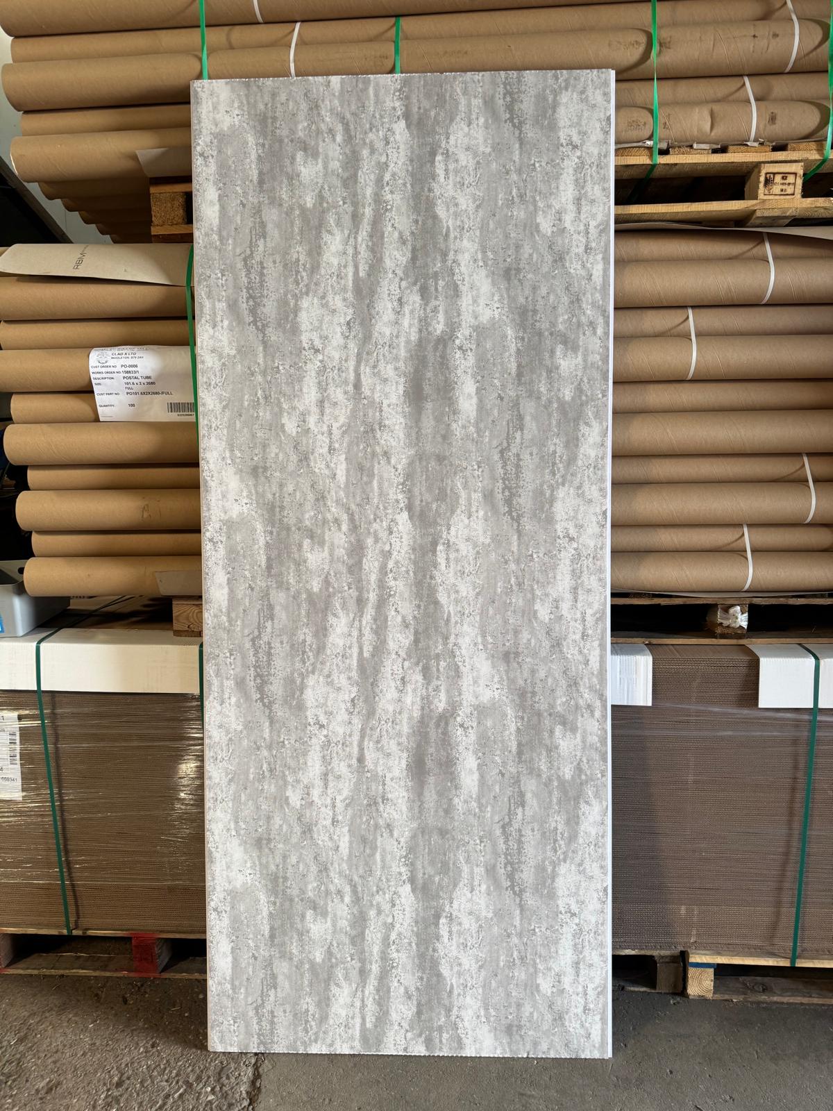 Silver Mist 10mm Bathroom Cladding PVC Panel Damaged
