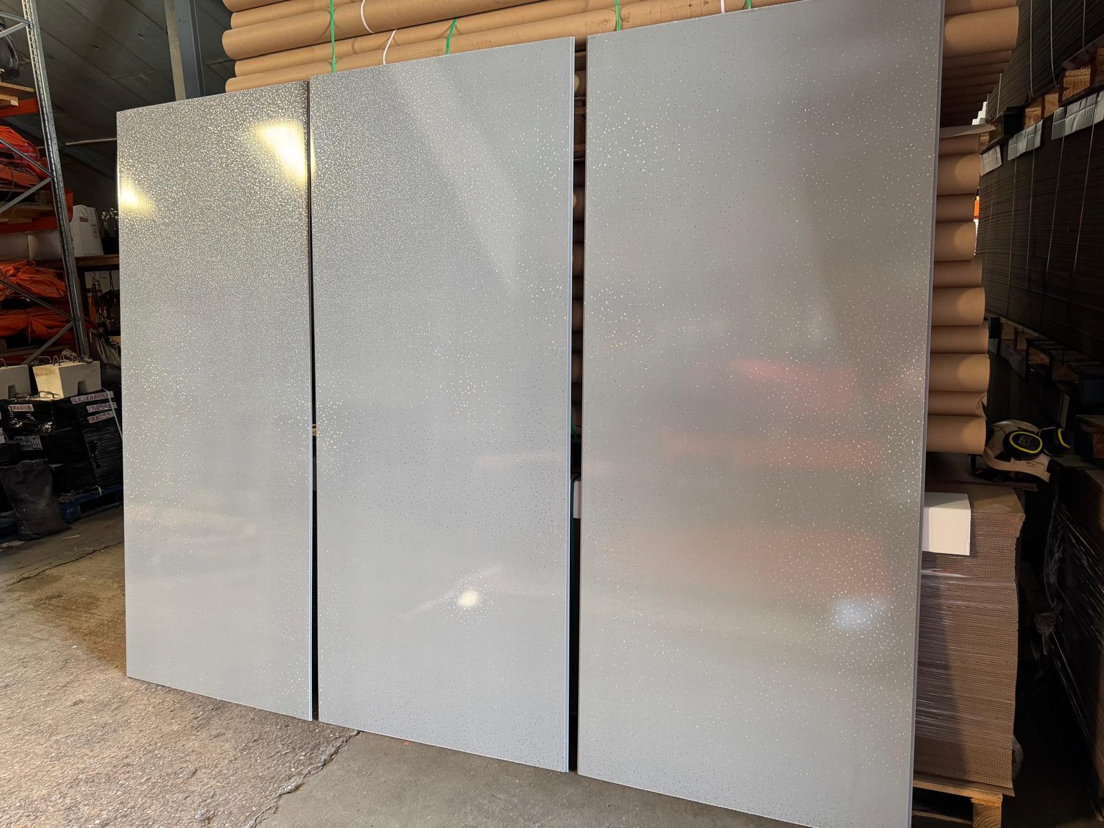 Grey Sparkle 10mm Bathroom Cladding Shower Wall Panels Minor Damage
