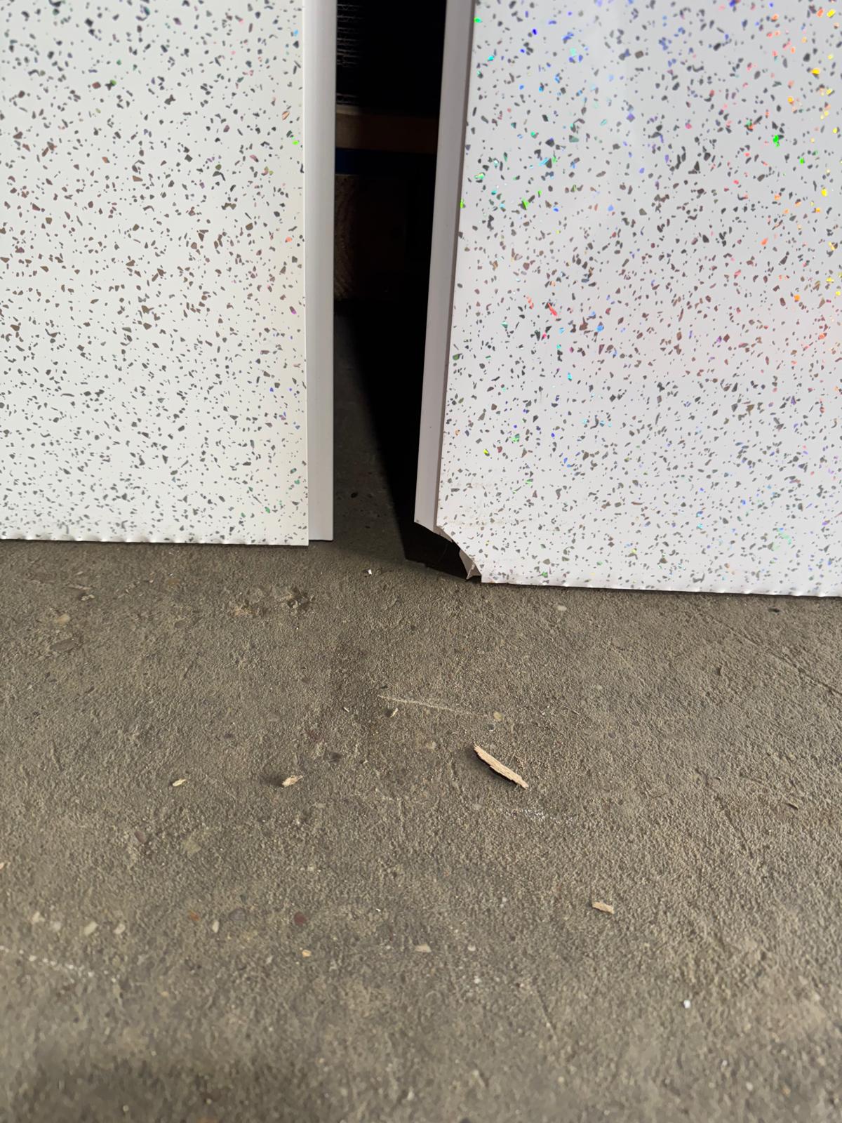 White Sparkle 10mm Bathroom Cladding Wall Panels Minor Damage