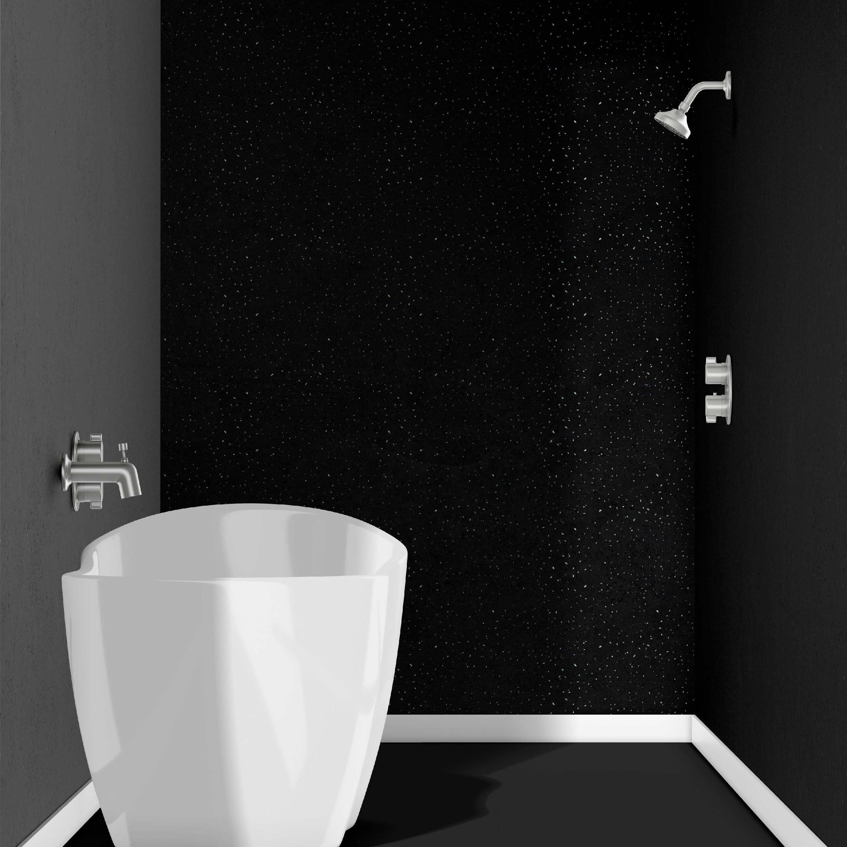 Black Sparkle 5mm Bathroom Cladding Wet Wall Panels