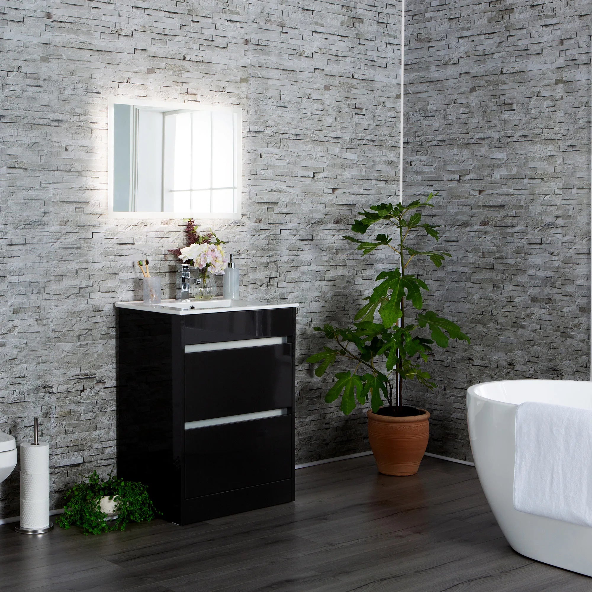 Natural Stone Light Grey 8mm Panels (Pack of 4)