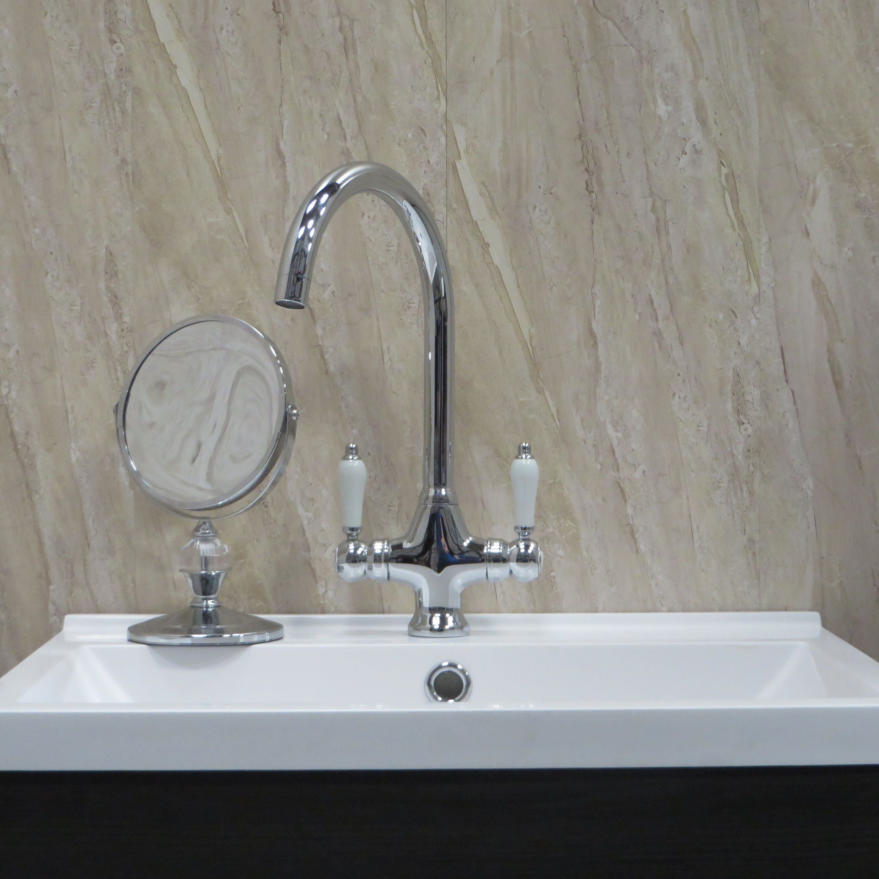 Beige Natural Sandstone 10mm Bathroom Cladding PVC Shower Panels