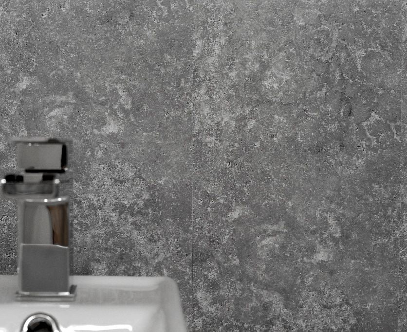 Concrete Grey 8mm Bathroom Wall Panels PVC Cladding