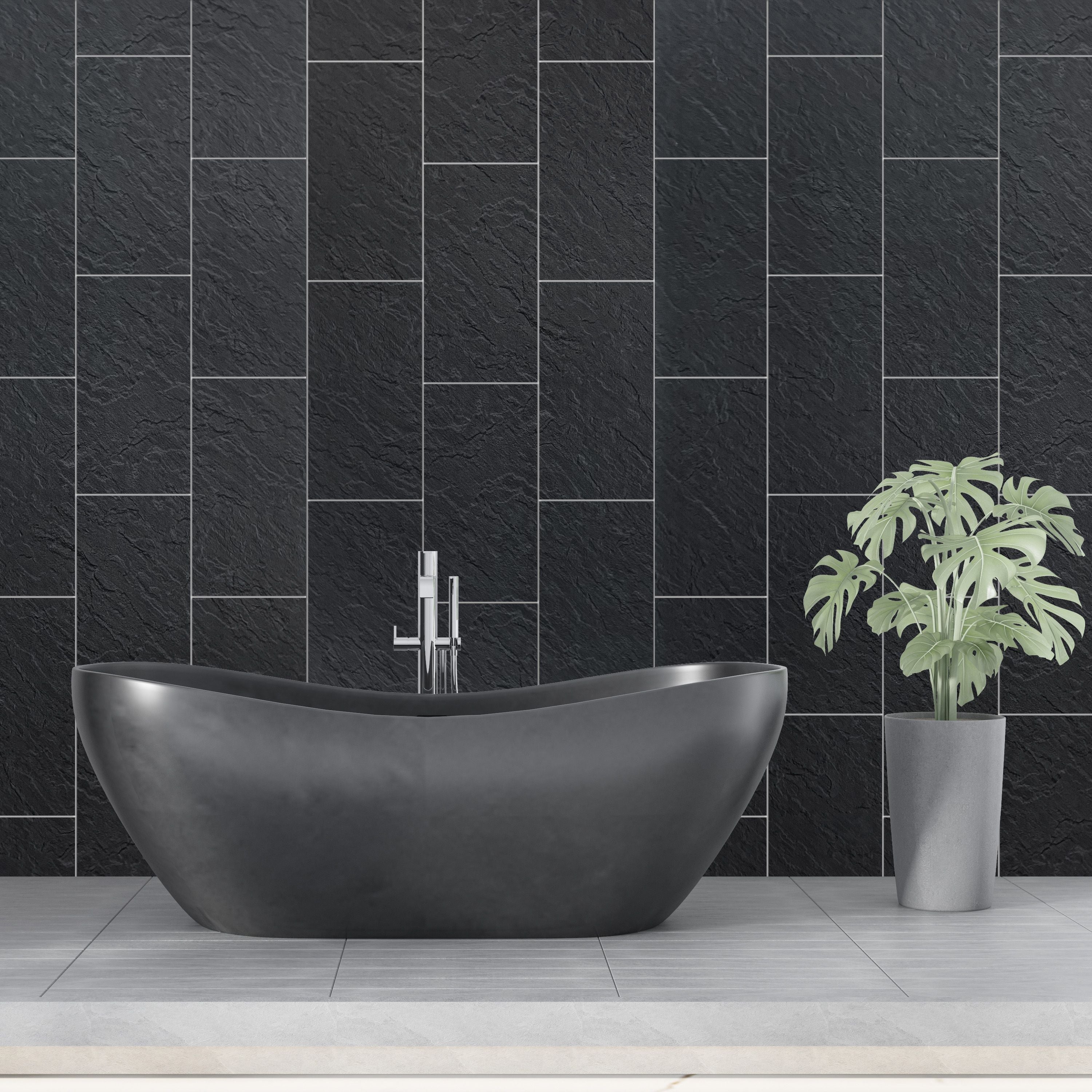 Hewn Slate Tile Groove 8mm PVC Panel